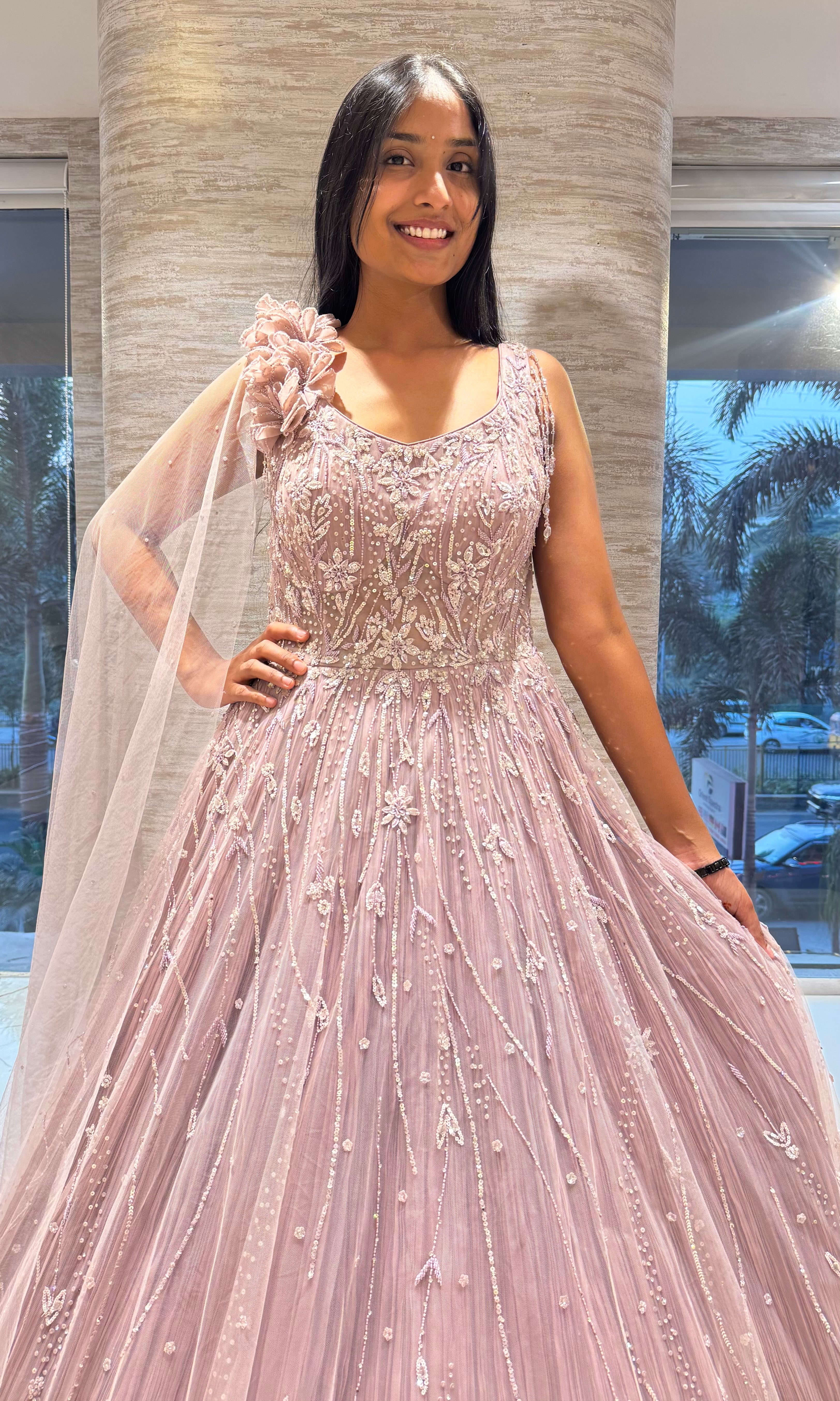 Onion pink EMBELLISHED Gown
