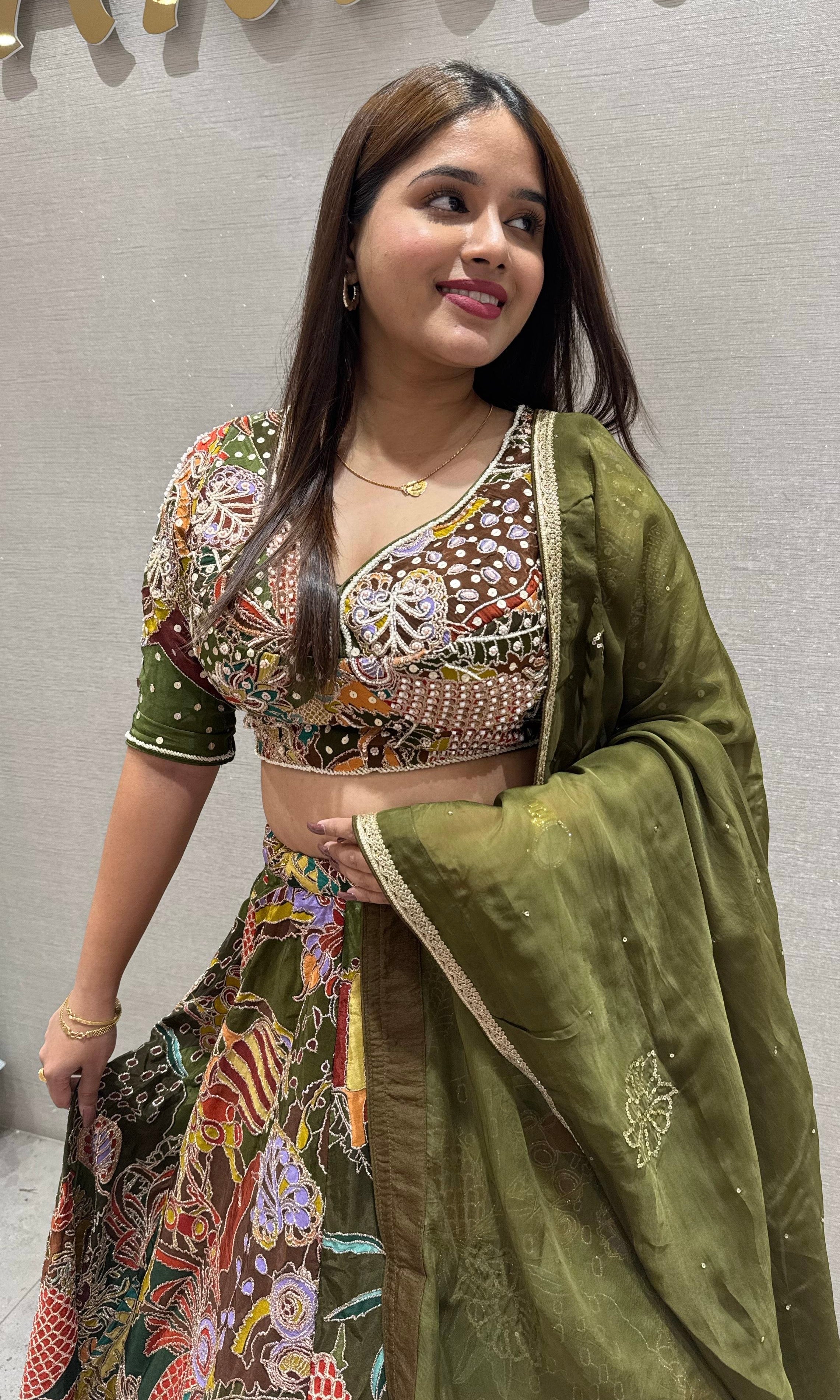 Multi crop top with lehenga