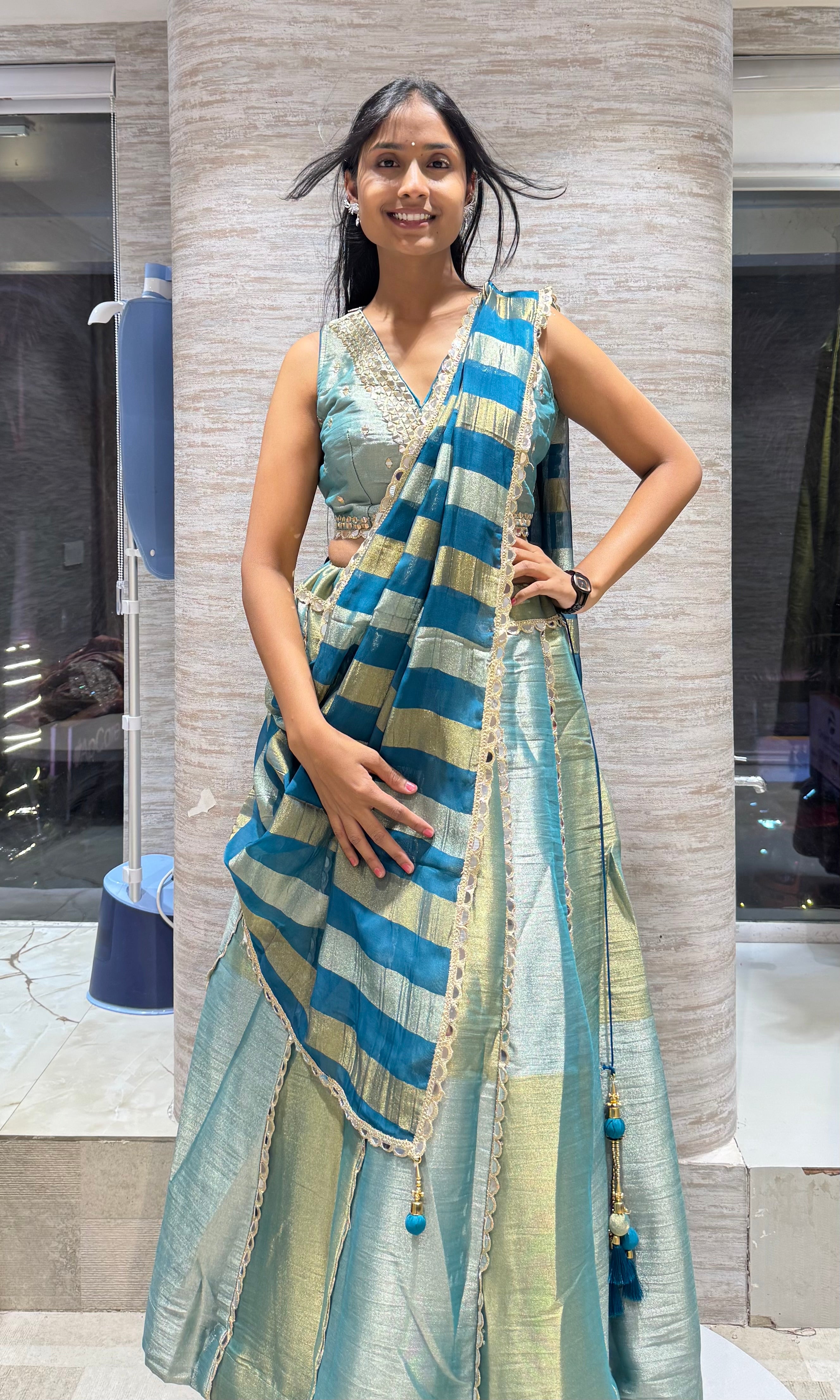 GREEN SHINE ELEGANT LEHENGA