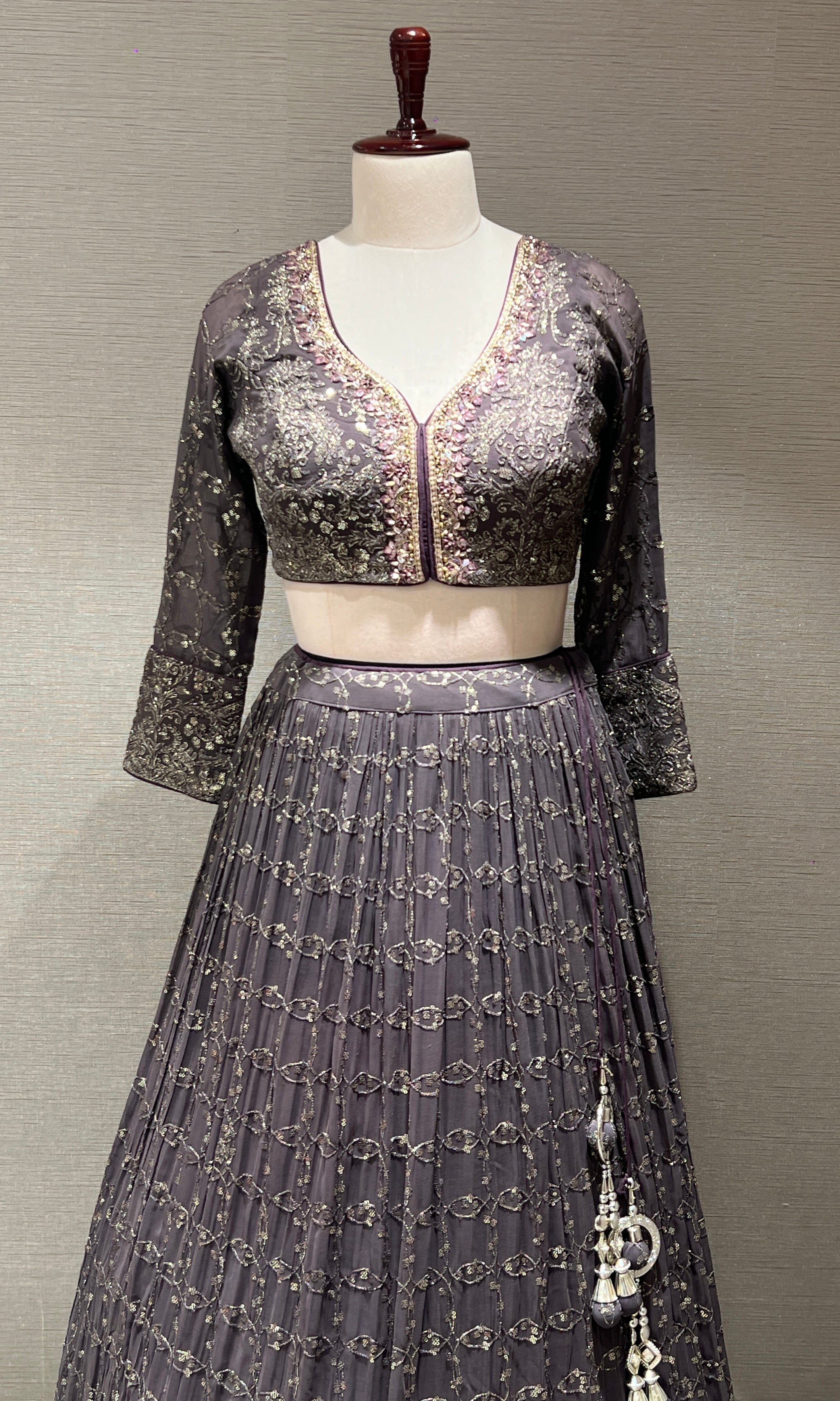 Lilac Intricate Embroidered Lehenga