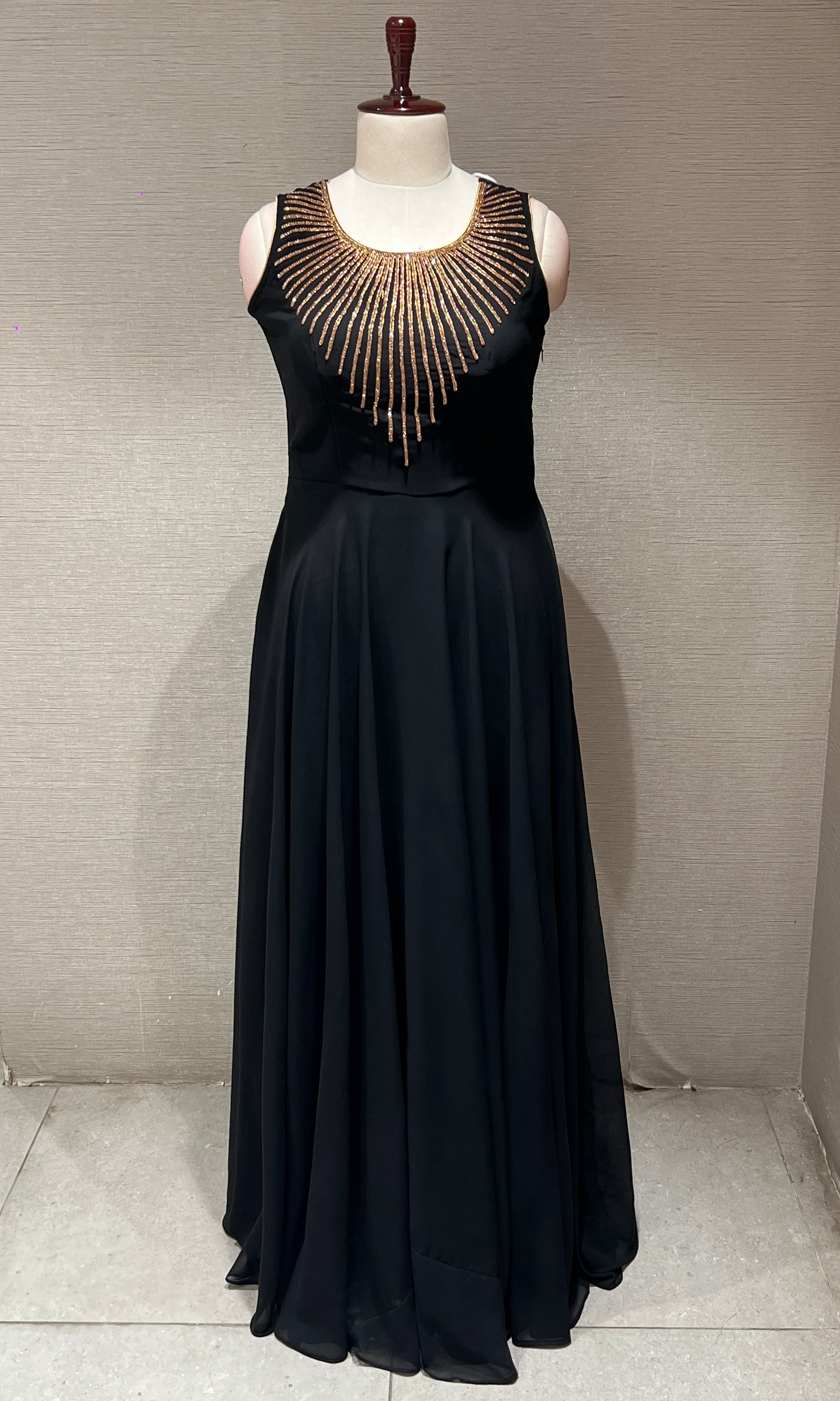 Black Georgette long dress