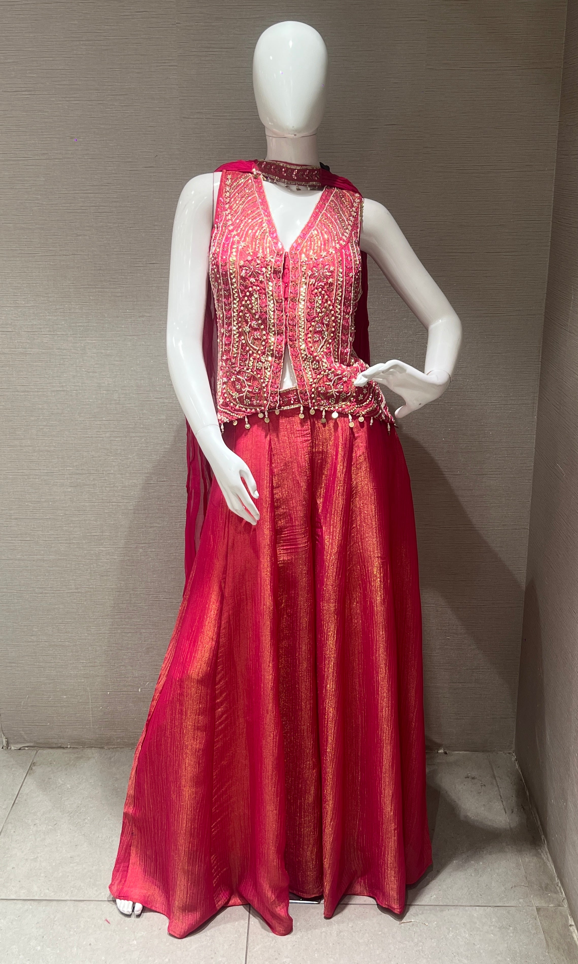 rani pink embellished palazzo set
