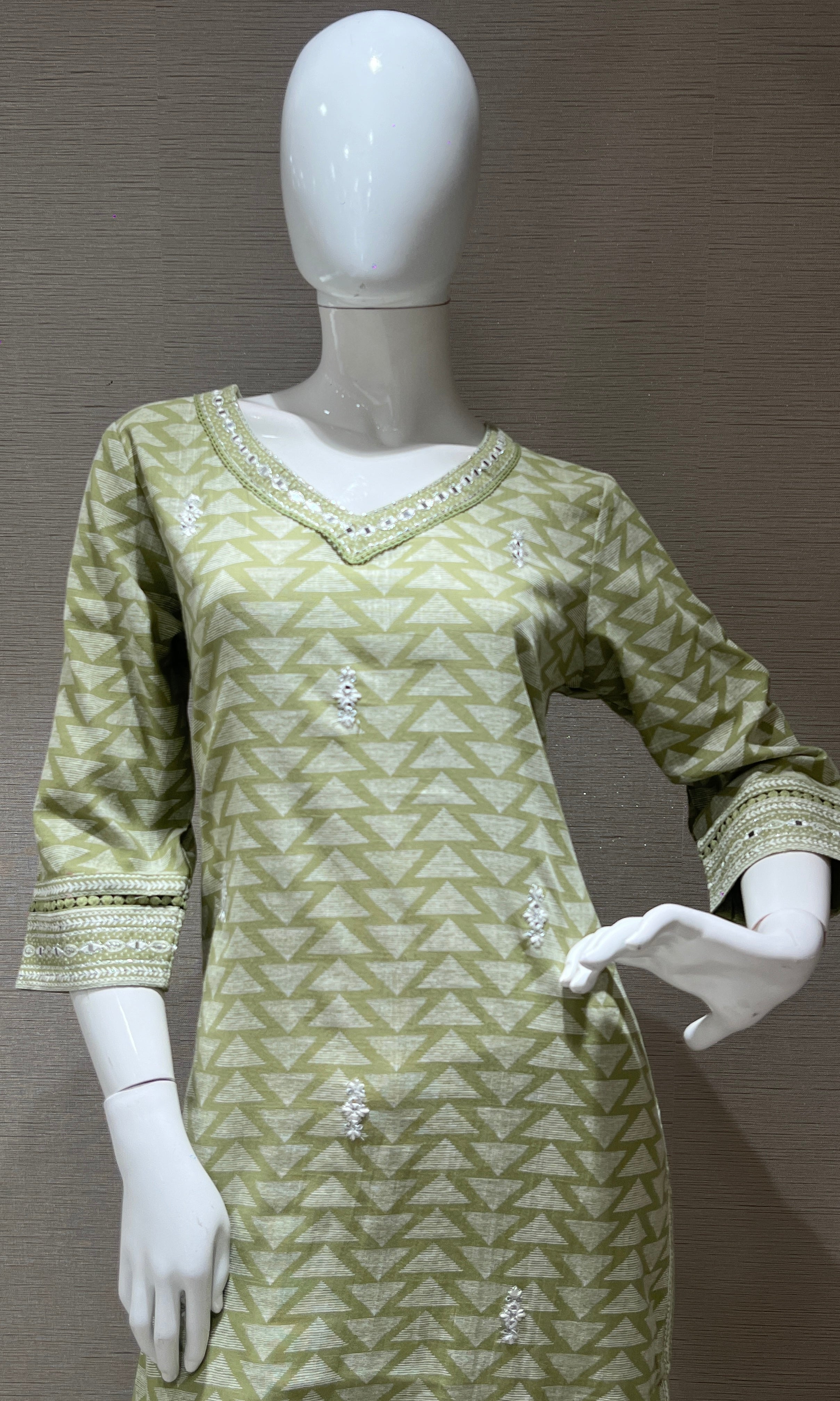 Pastel Green Printed Kurti top