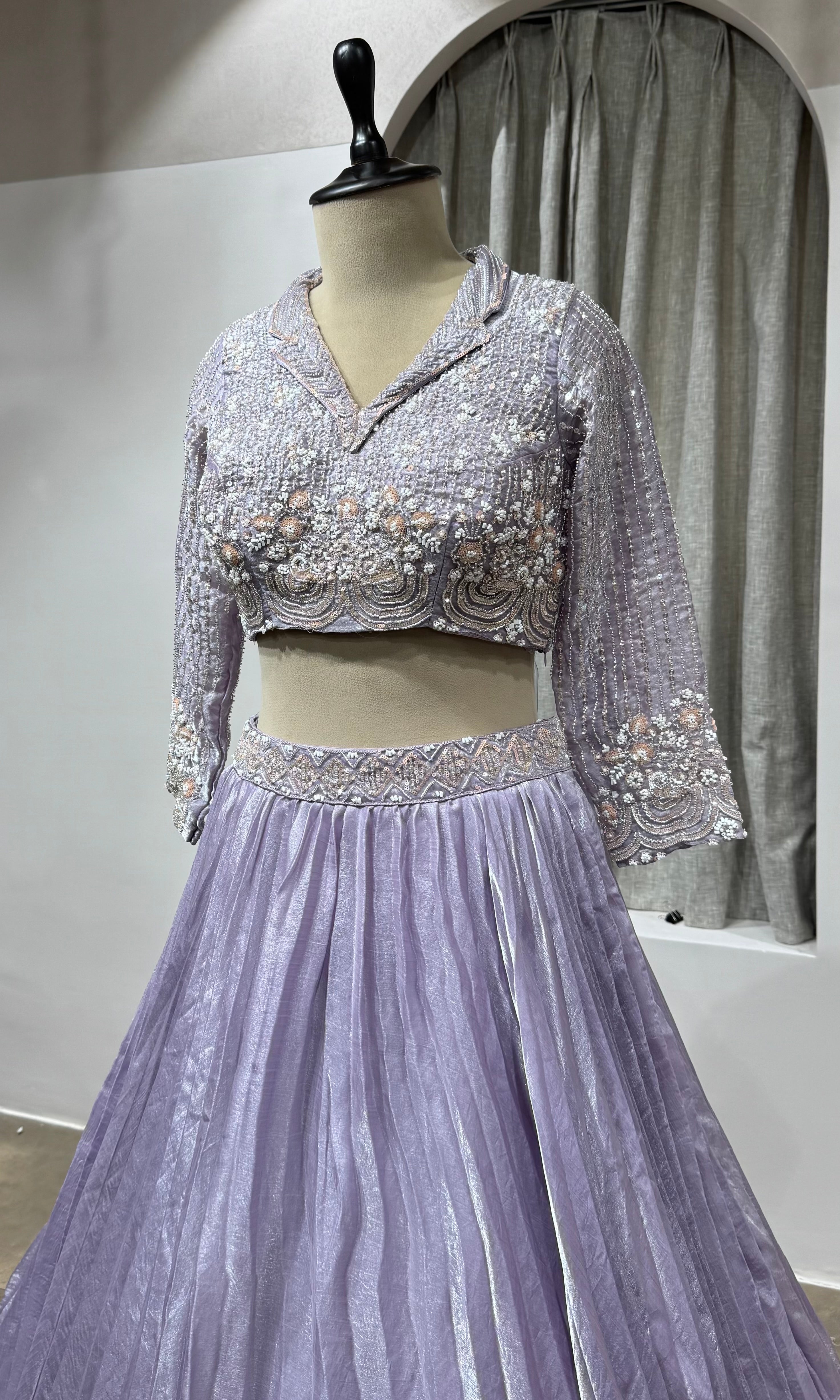 LAILAC Silver Embroidered Party Wear Lehenga Choli