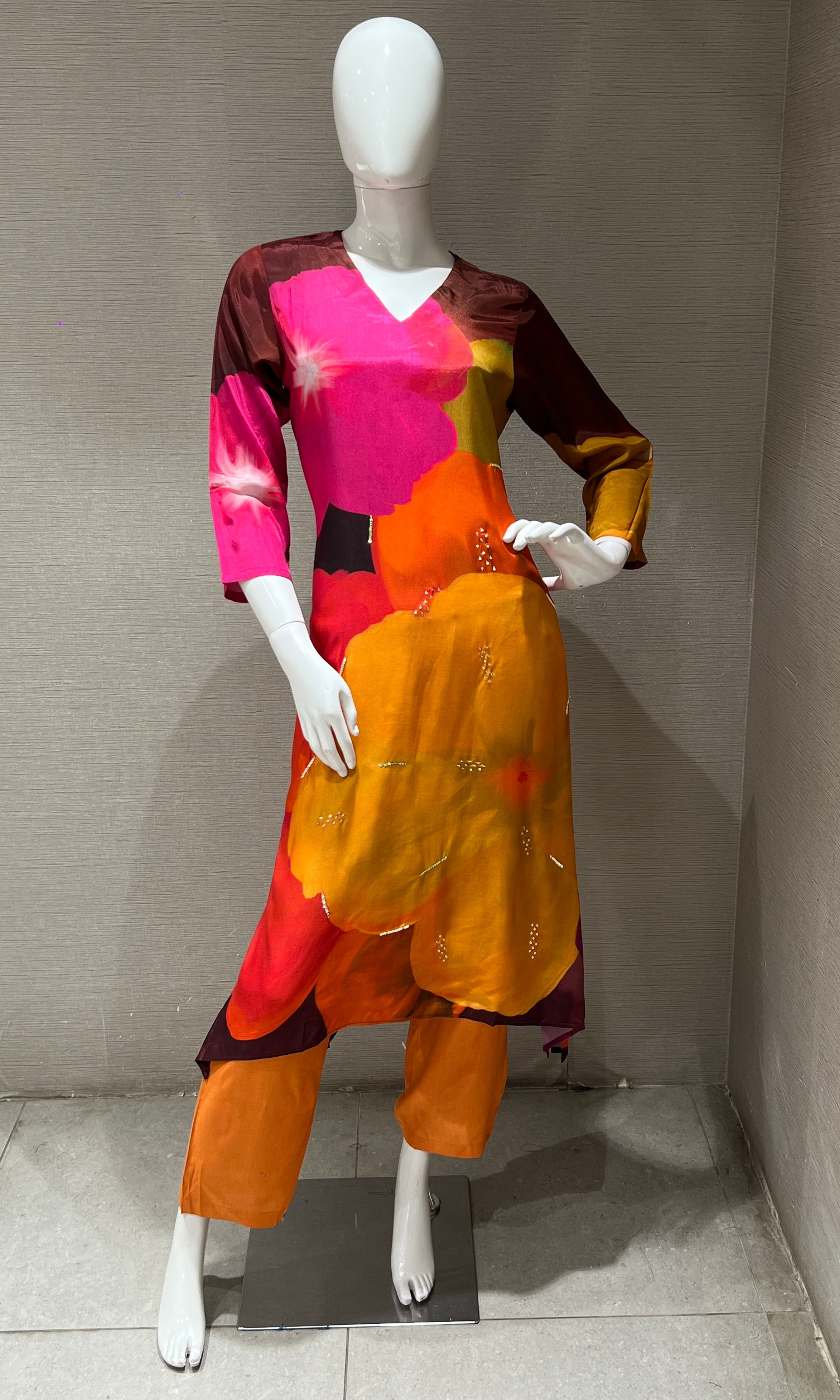 Multicolor Floral Print Cord Set