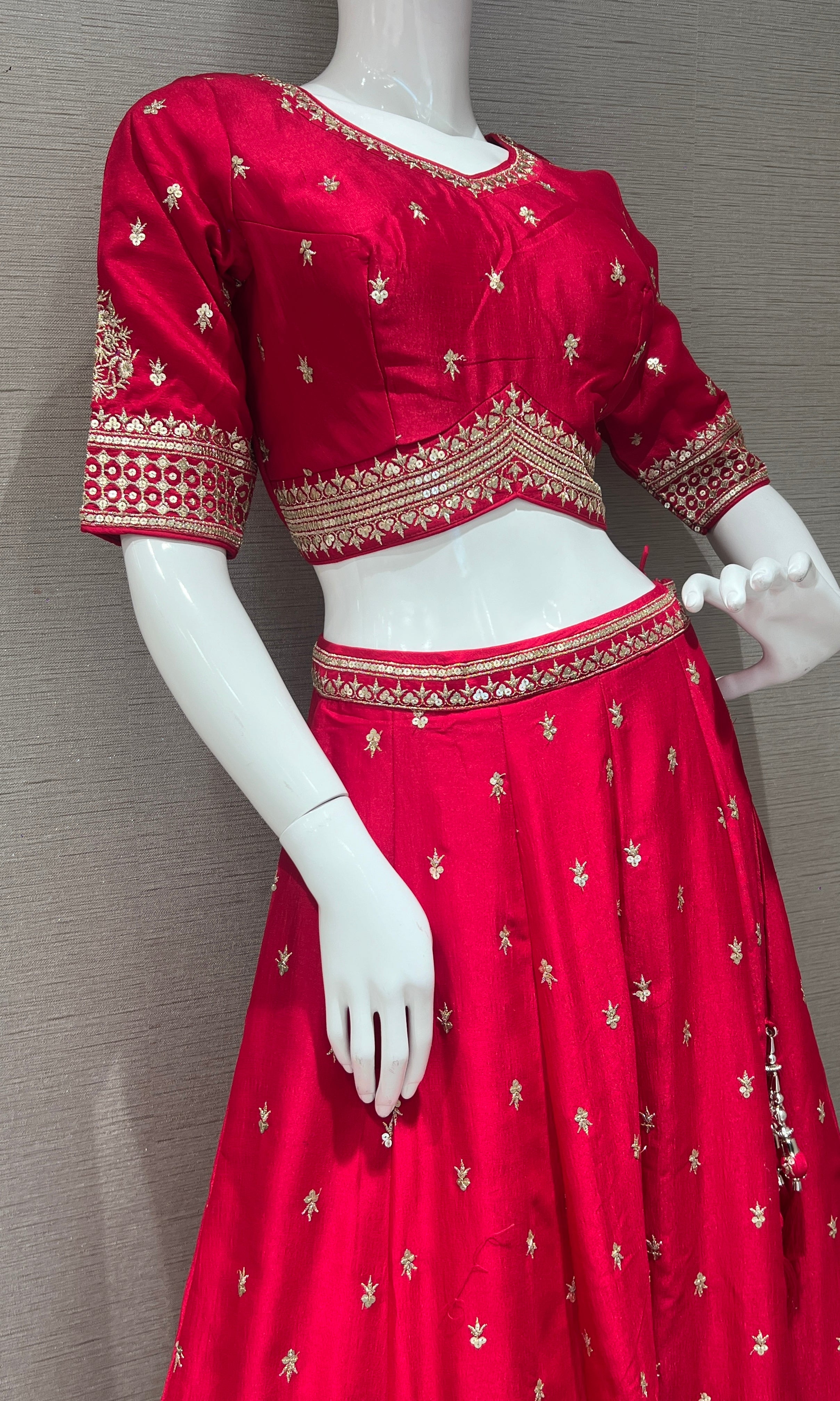 Pink croptop Lehenga