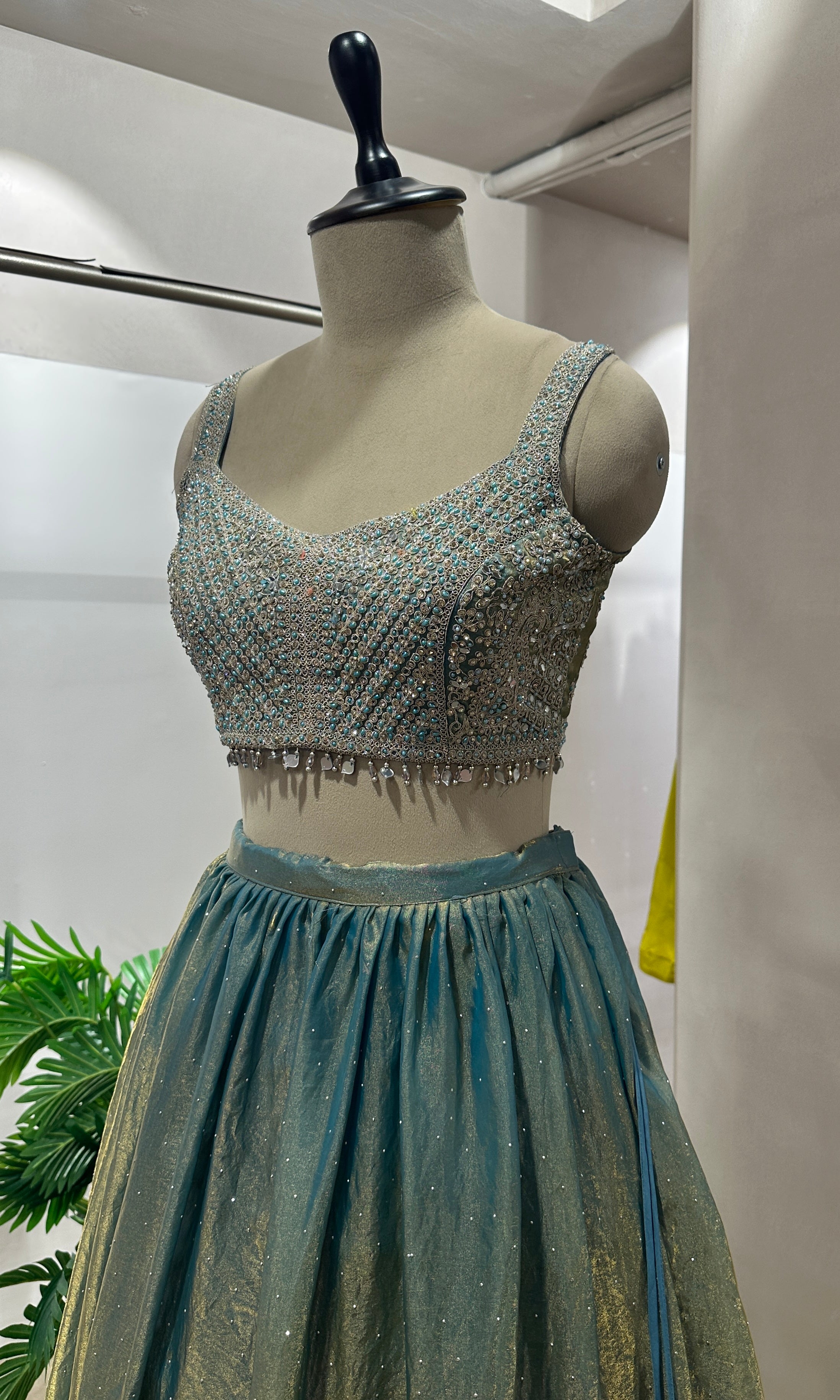 Rama blue EMBELLISHED lehenga