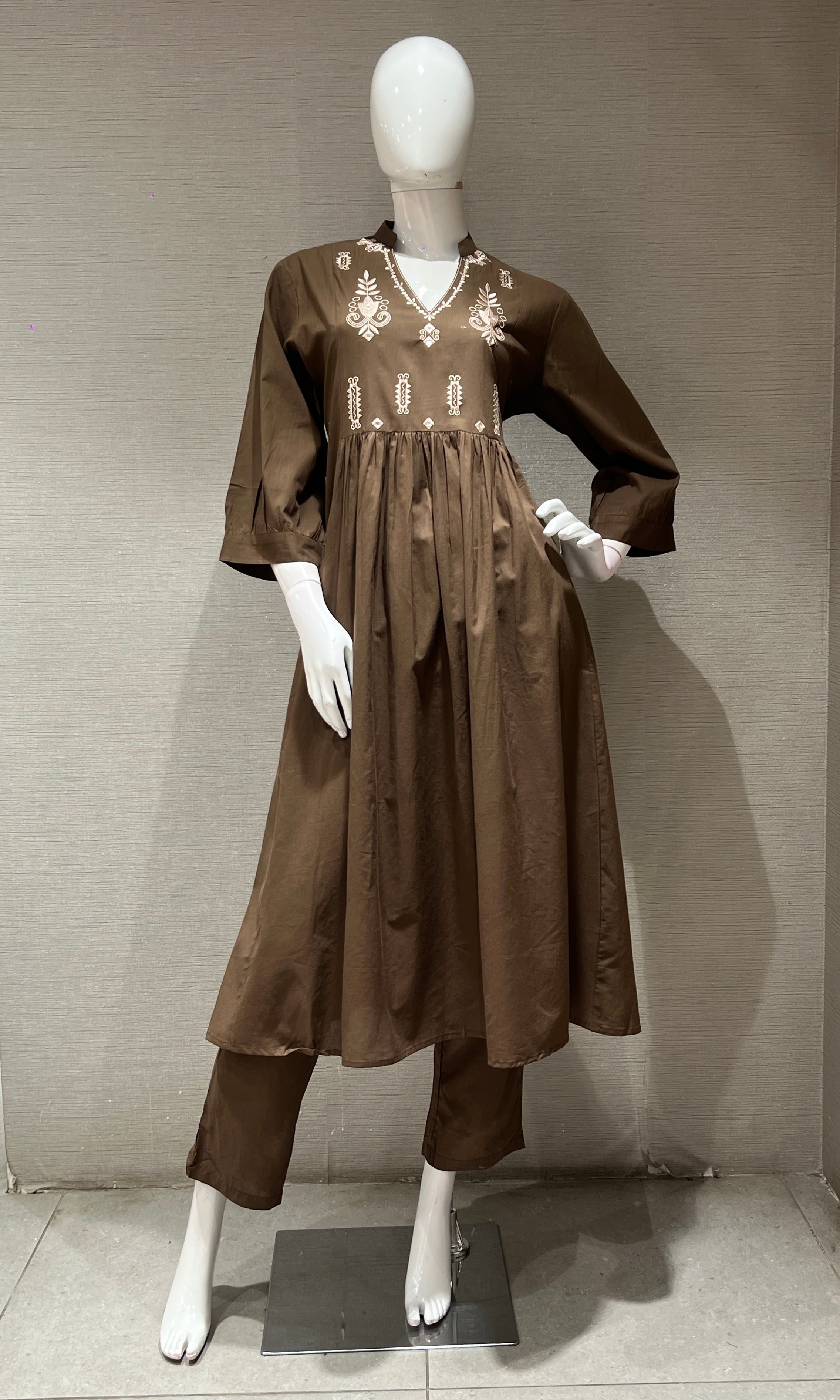 Light brown CHANDERI kurta set