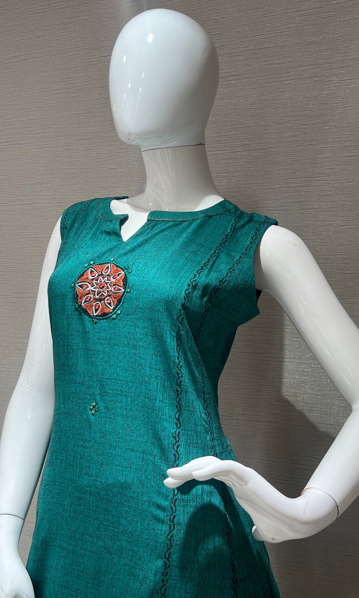 Coral blue kurti top with bottom