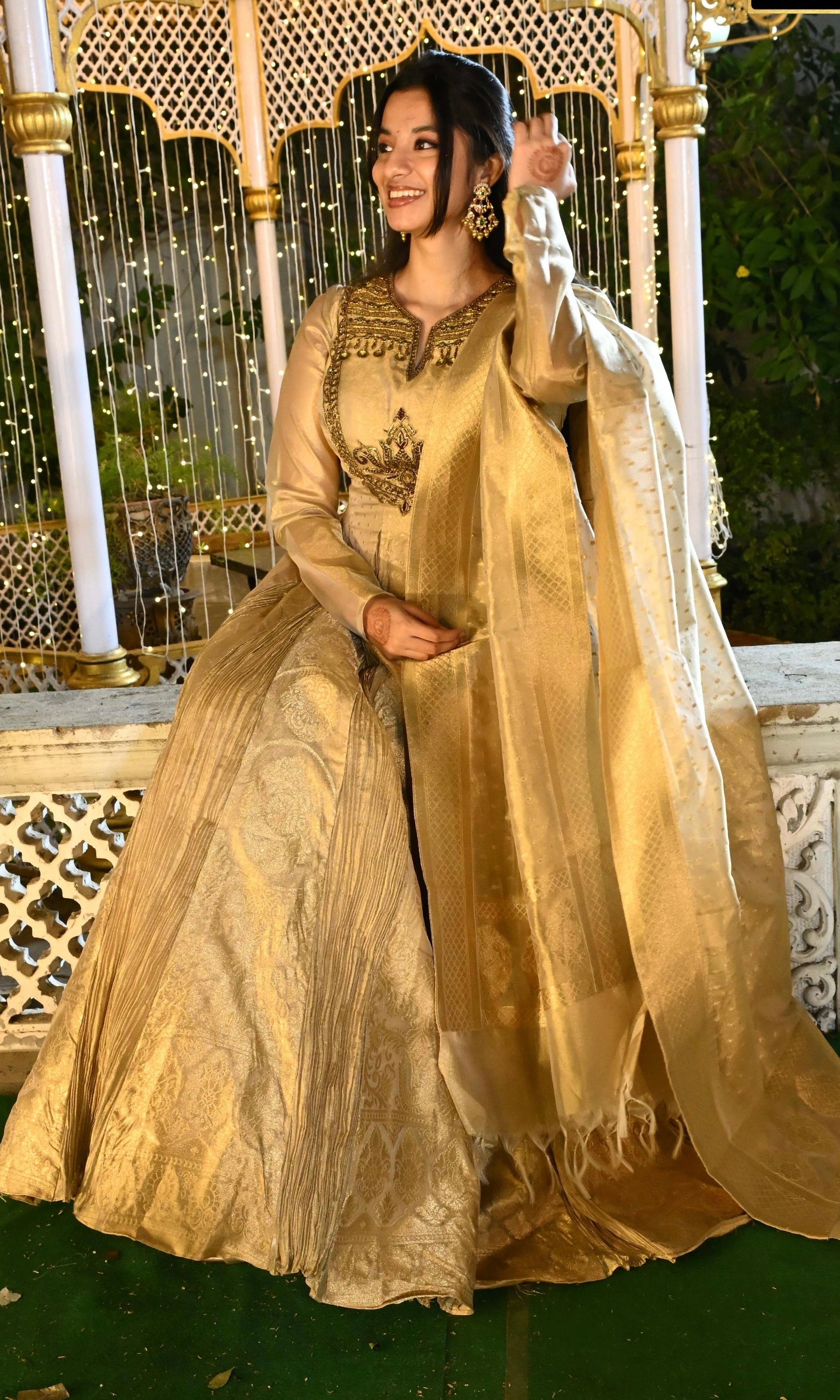 IVORY GOLDEN ANARKALI
