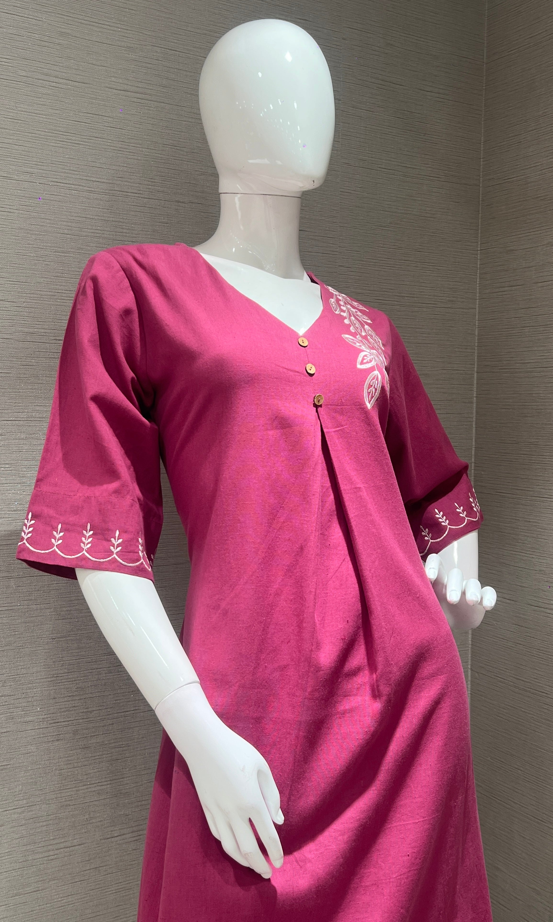Pink FLORA SHORT KURTI TOP