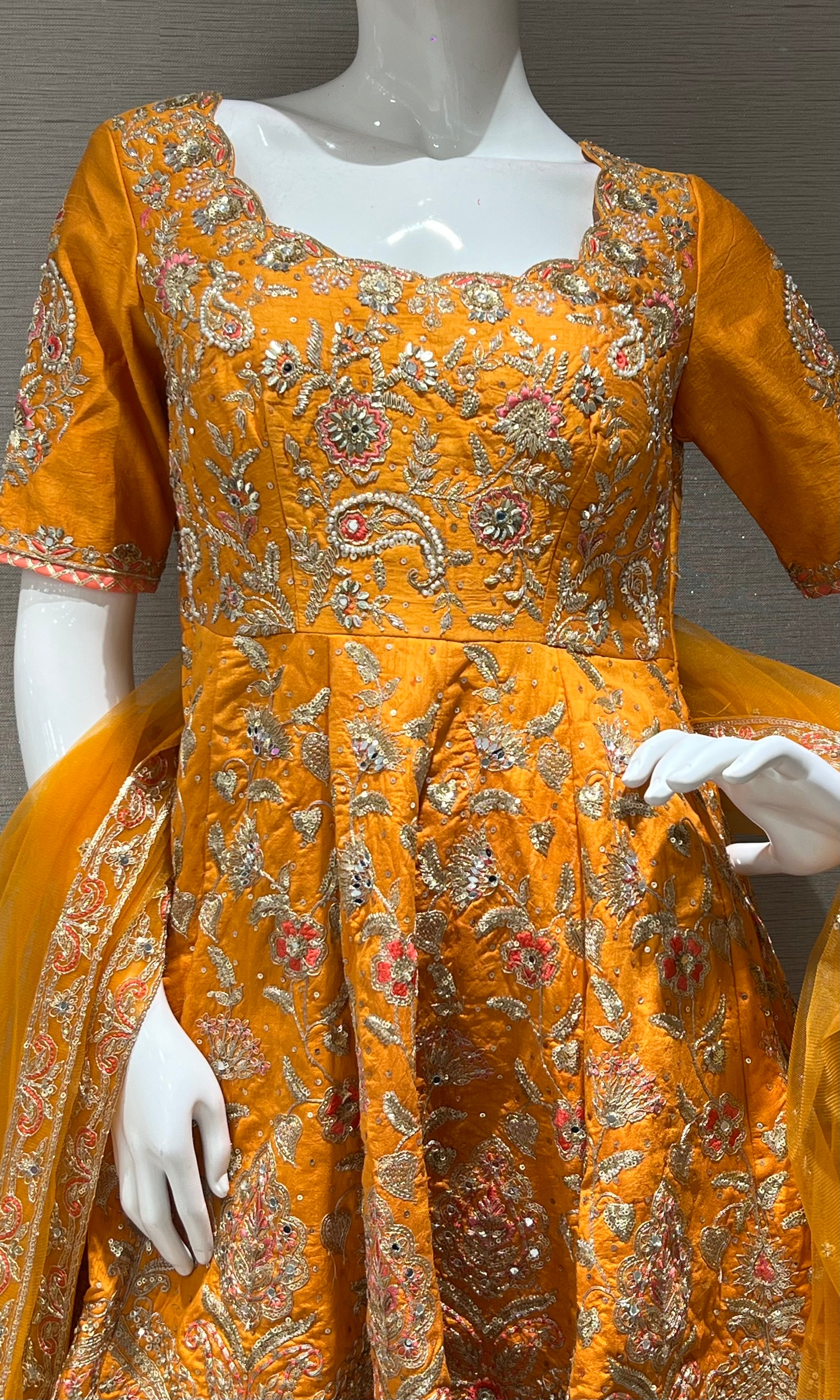 Orange peplum and palazzo
