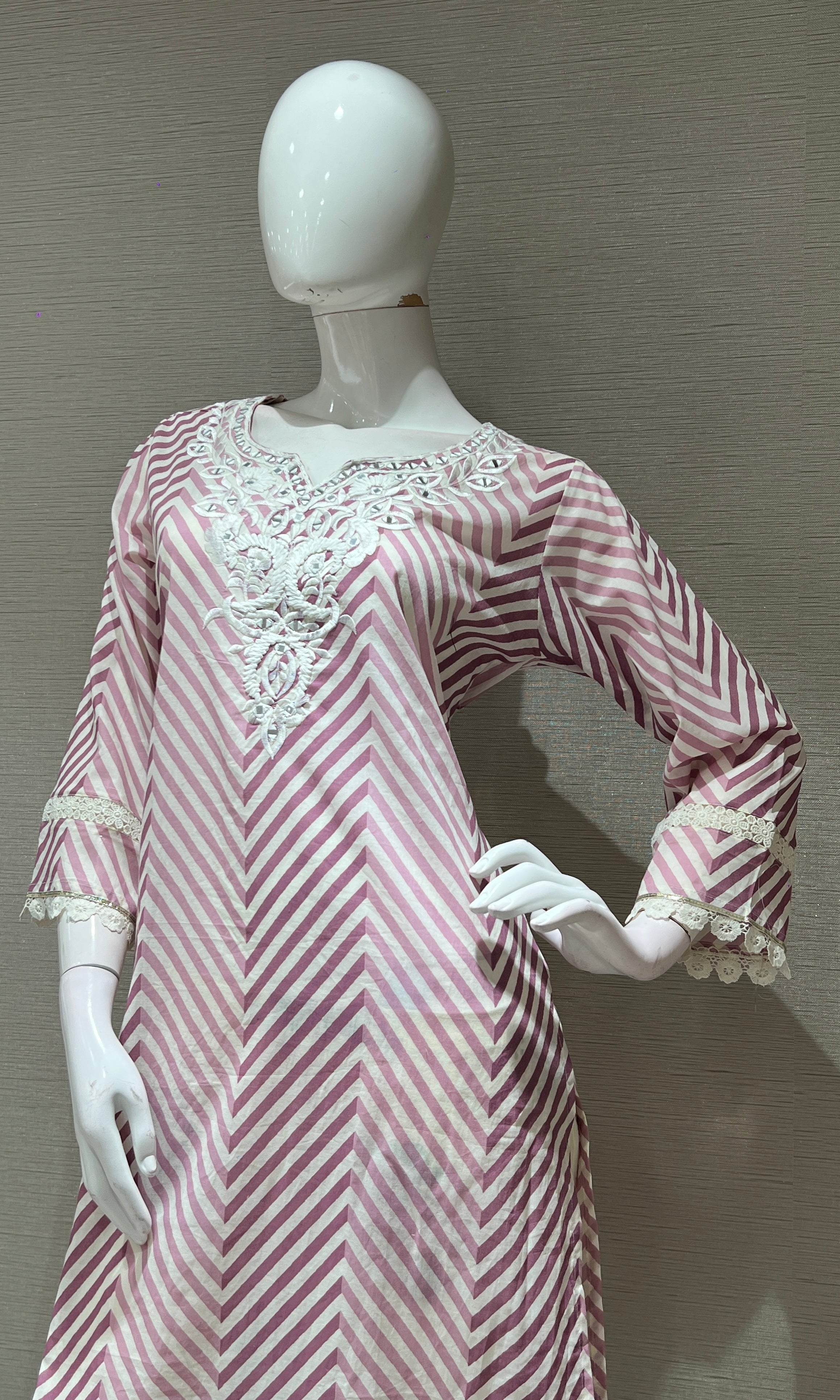 Light purple LEHARIYA ZIG ZAG kurta set