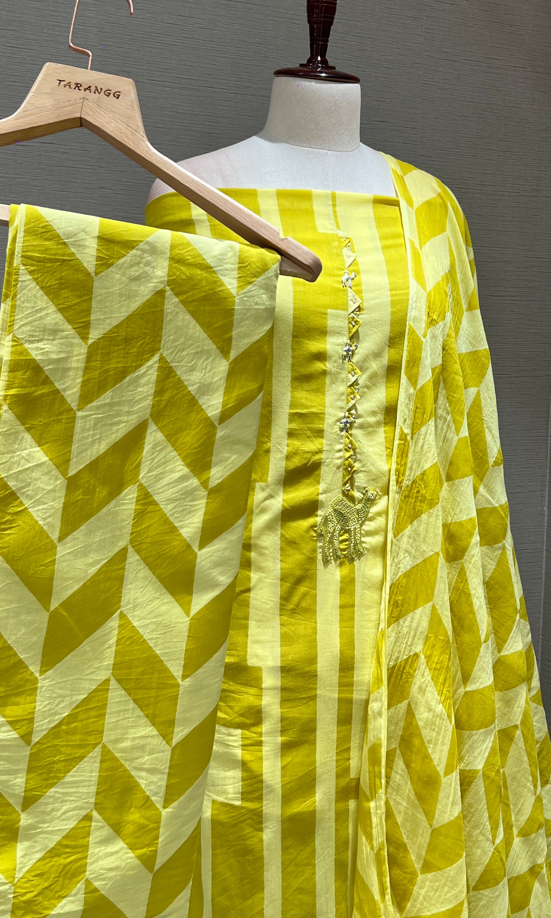 Light green dress material