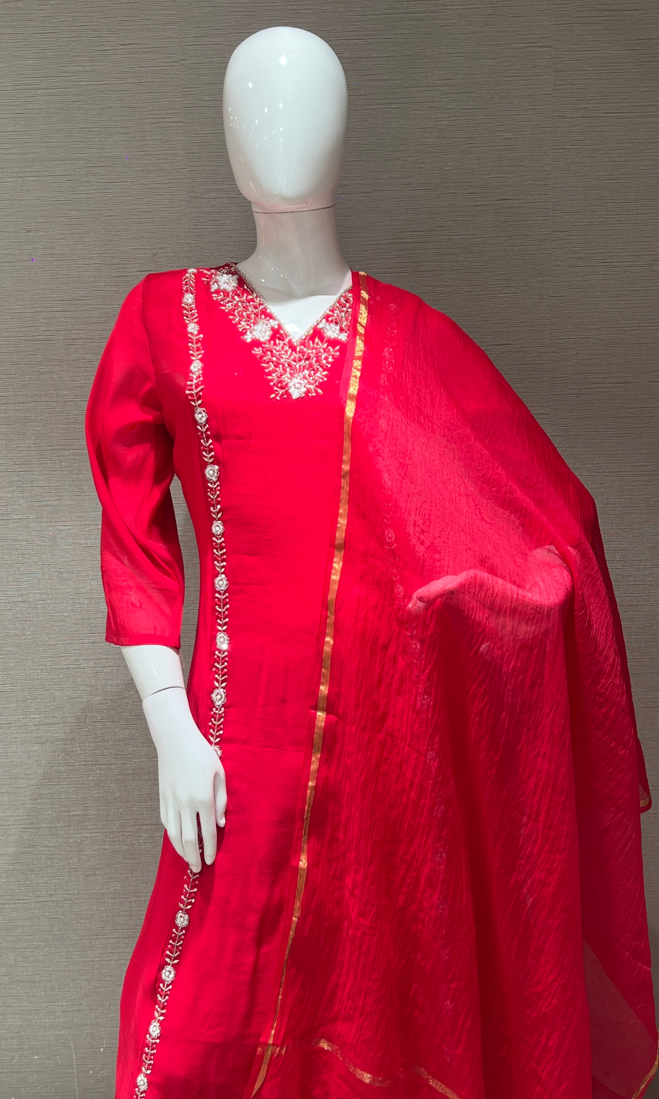 ELEGANT Rani pink kurta set