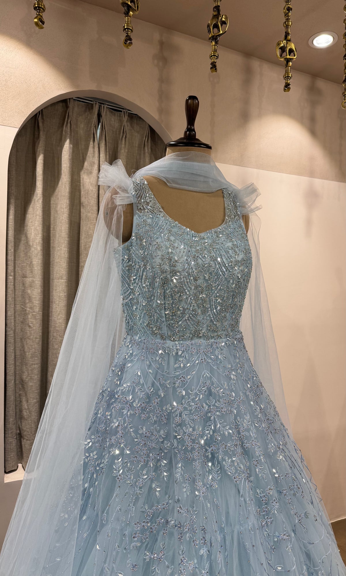 Ice Blue Embellished Gown