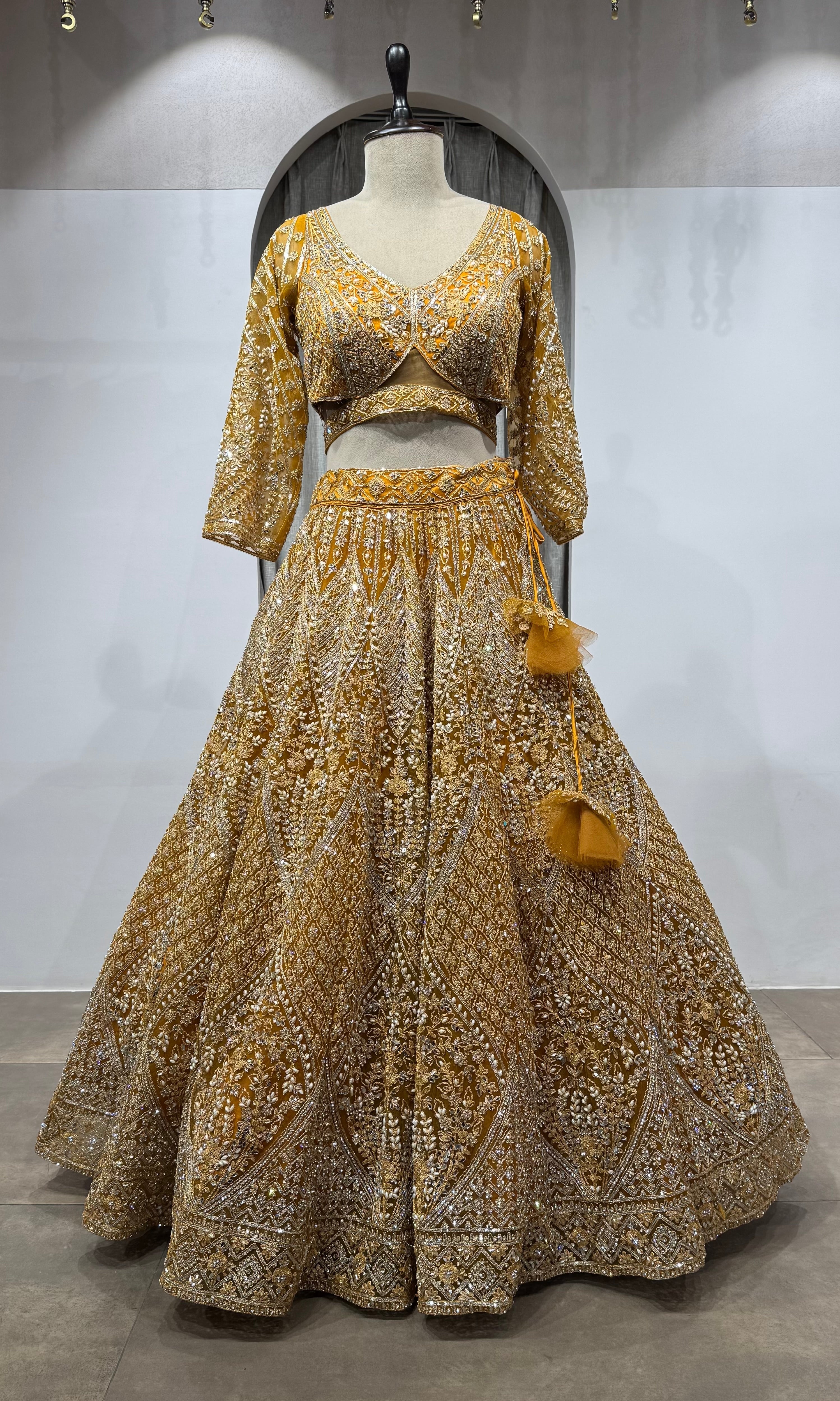 Mustard Yellow Georgette Lehenga Choli