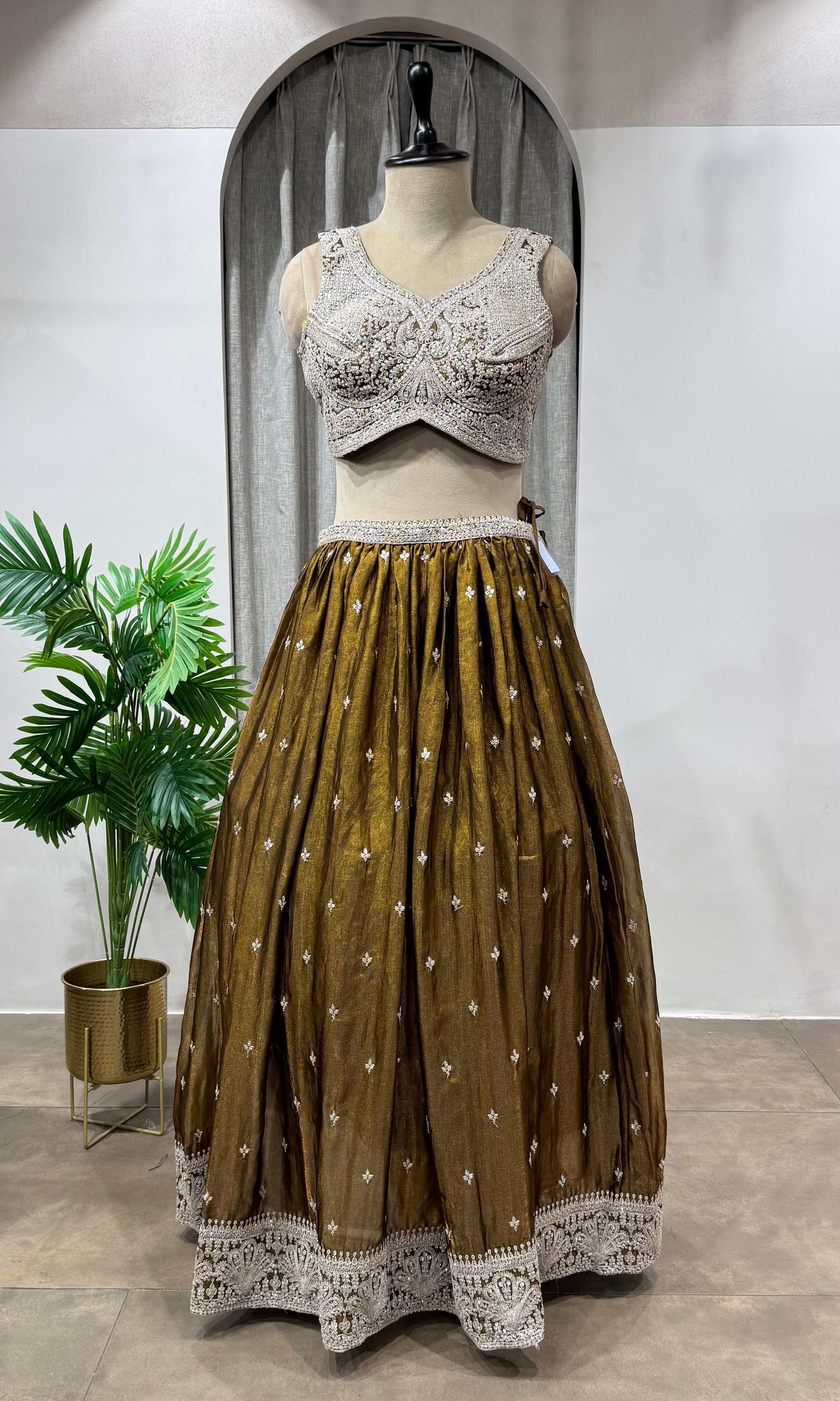Honey Cosmo Cutdana Embroidered Lehenga Set