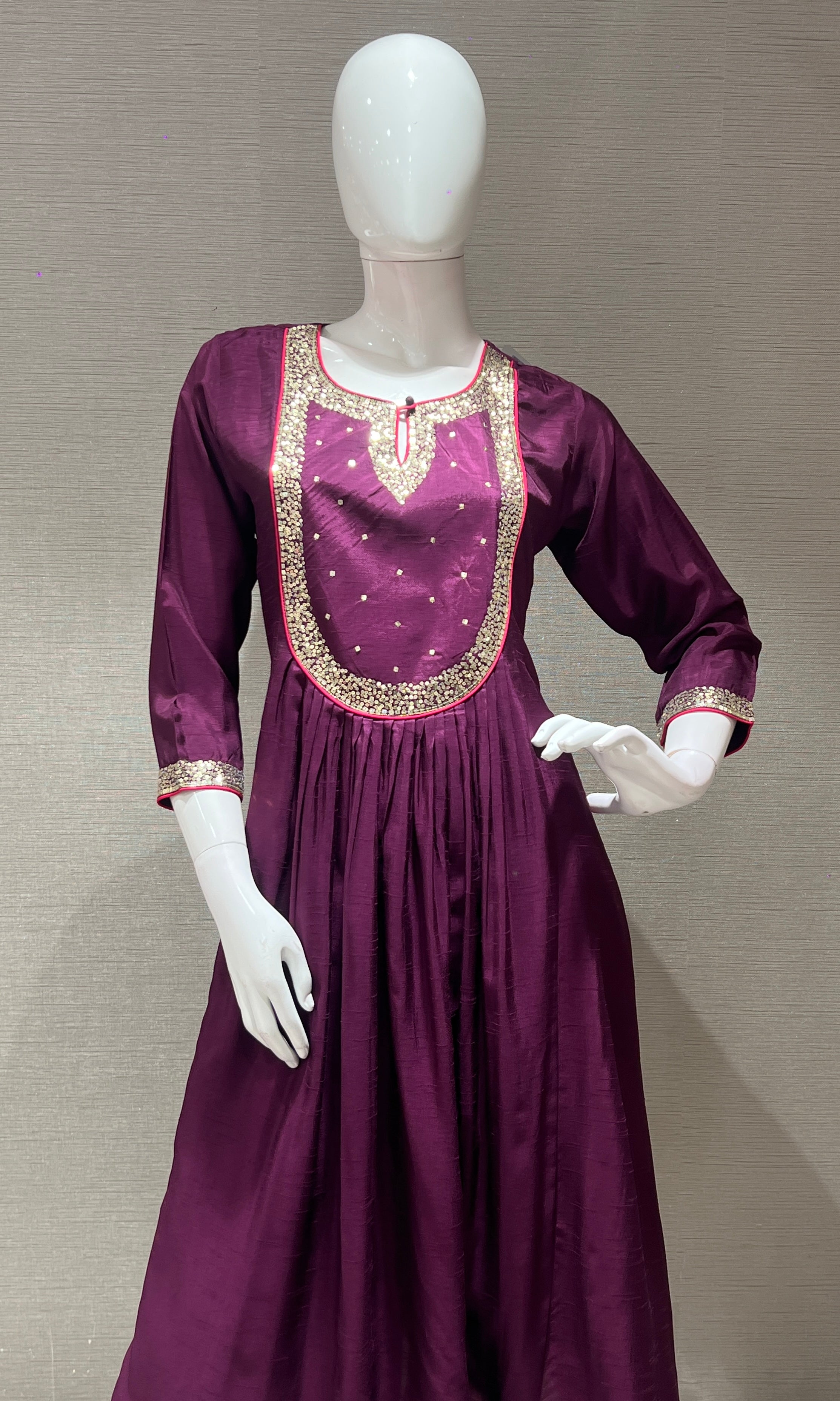 BURGUNDY kurta set