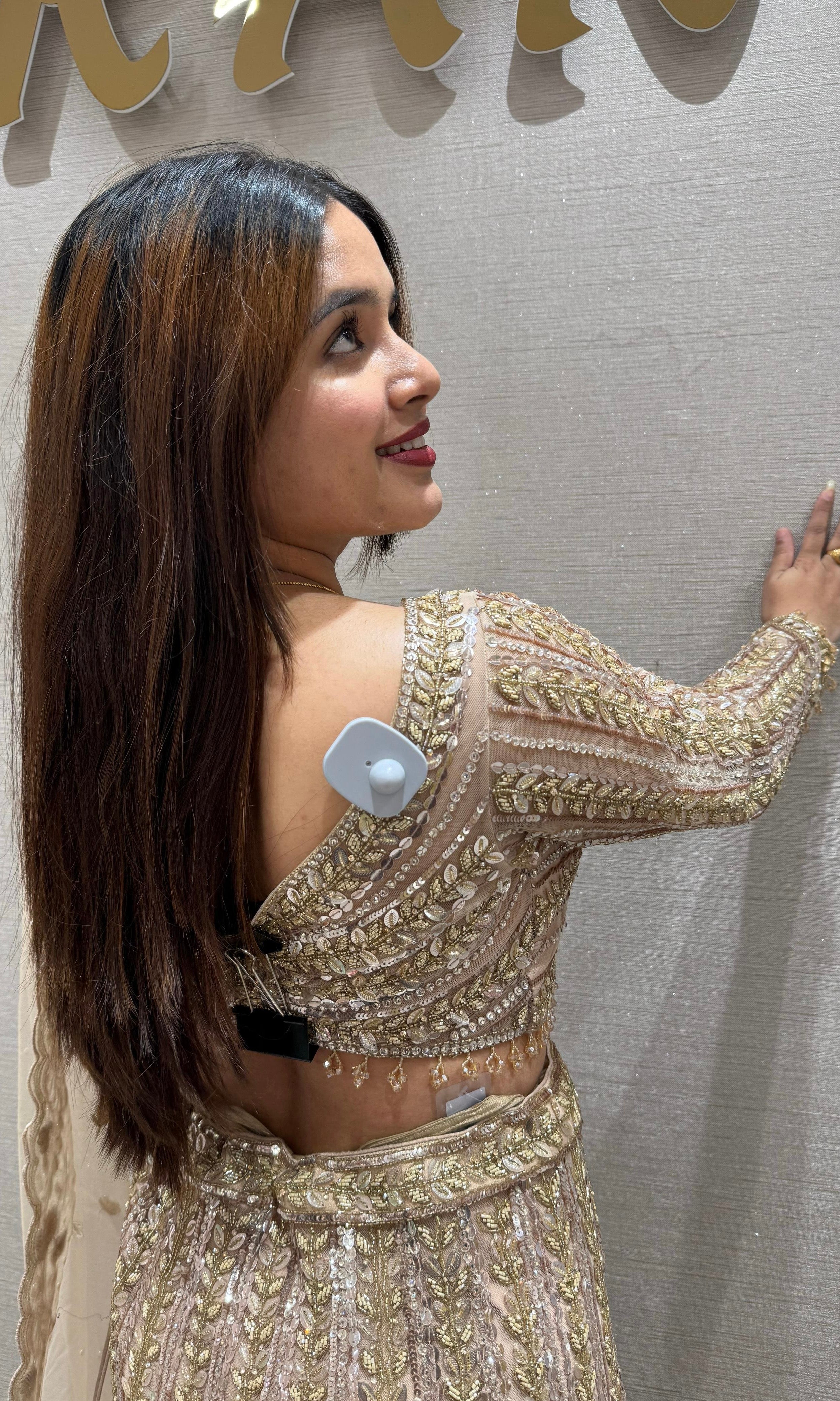 GOLD CRYSTAL EMBROIDERED LEHENGA