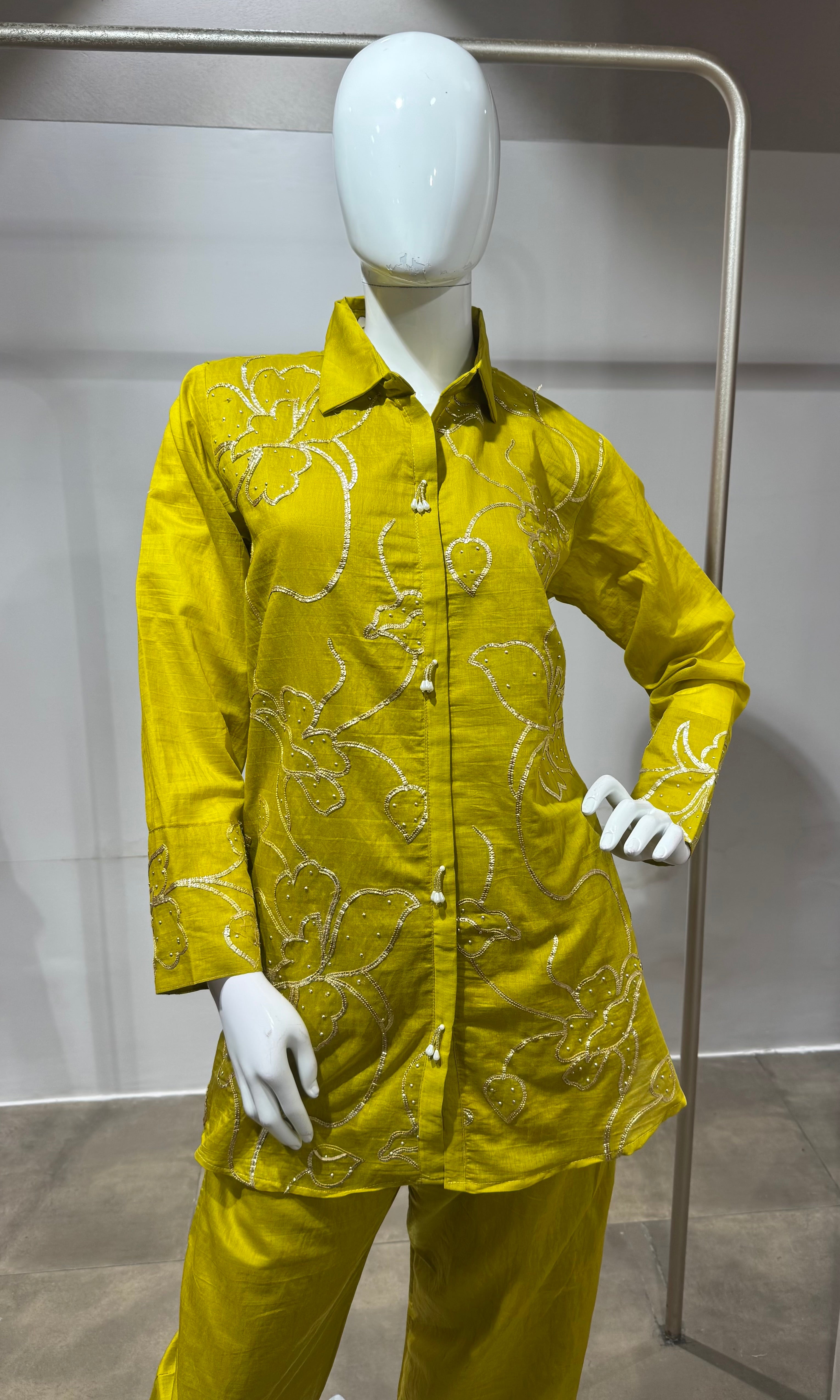 Mustard Gold floral cord set