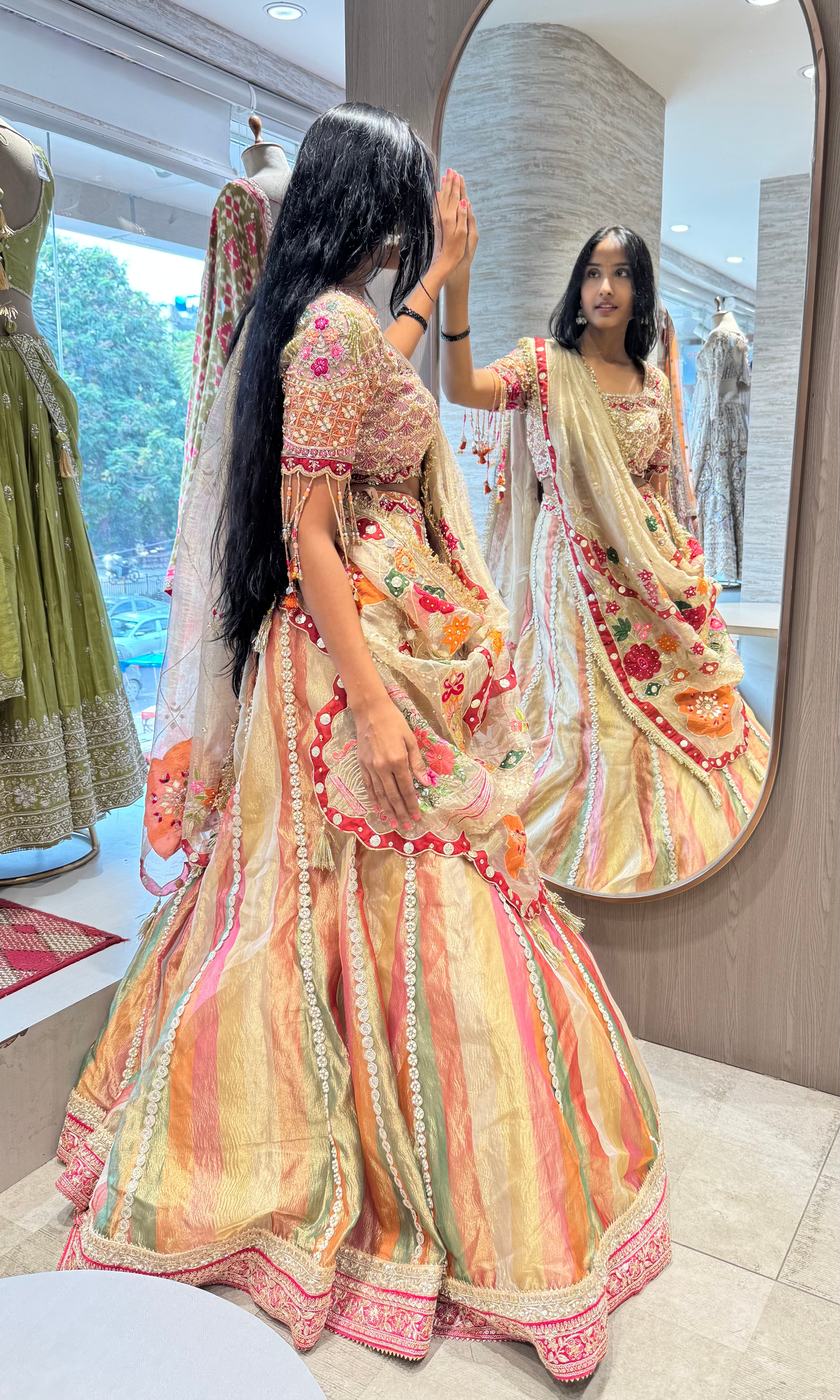 MULTI BRIDAL LEHENGA & EMBROIDERED BLOUSE