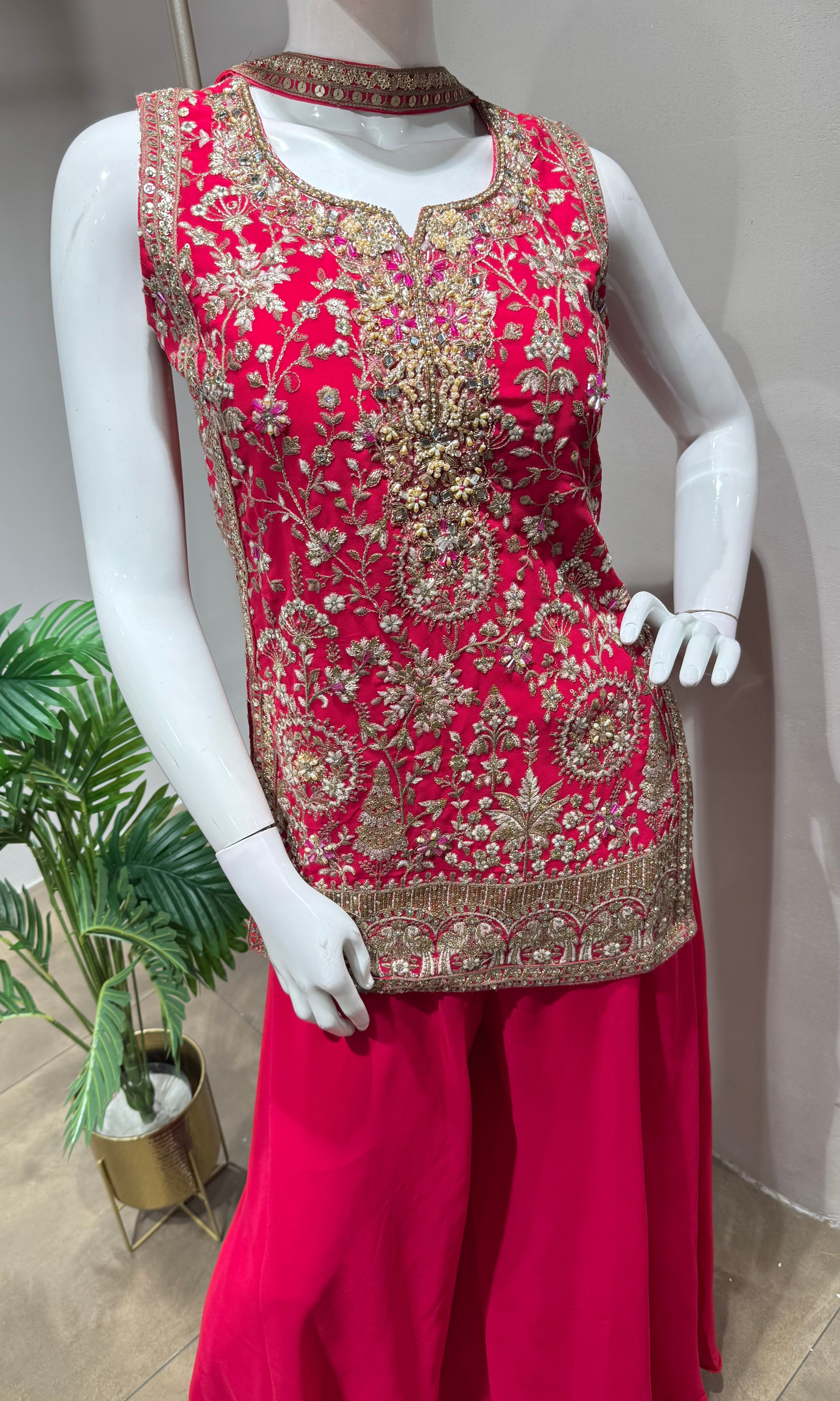 Rani Pink Embroidered SHARARA Set