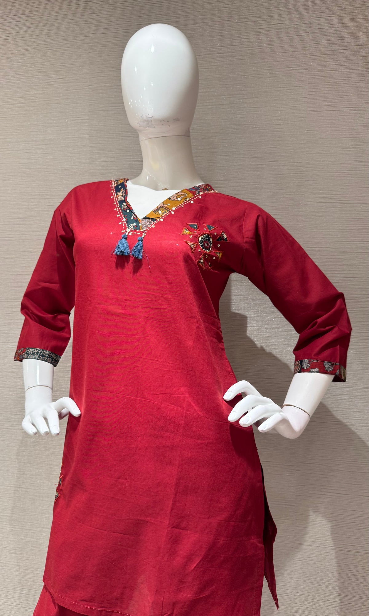 Maroon Floral cord set