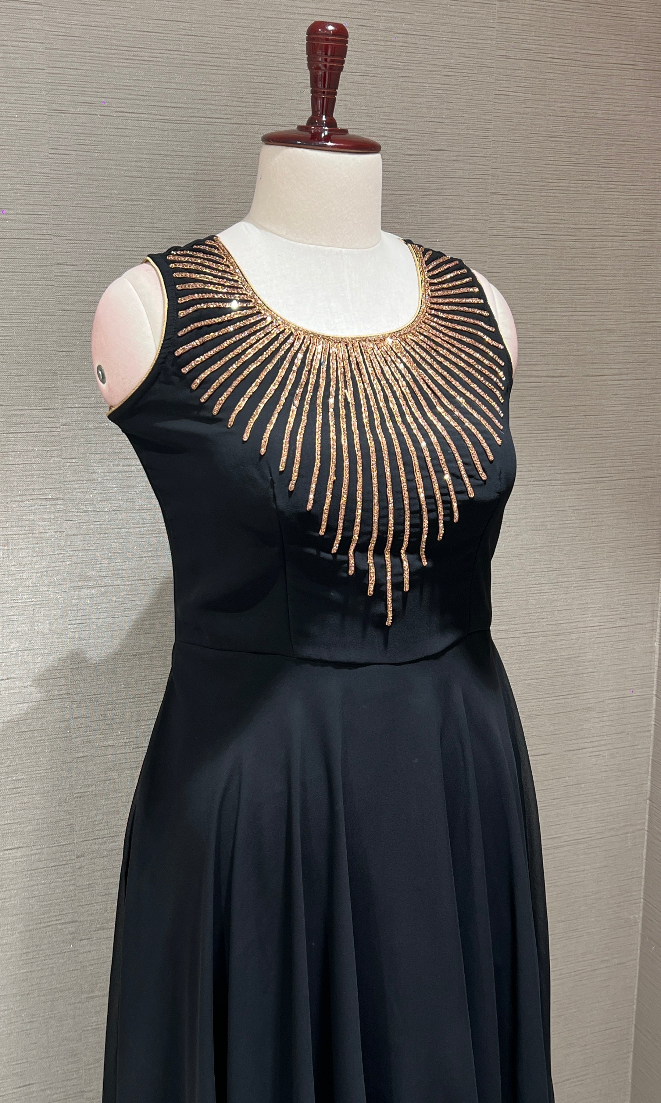 Black Georgette long dress