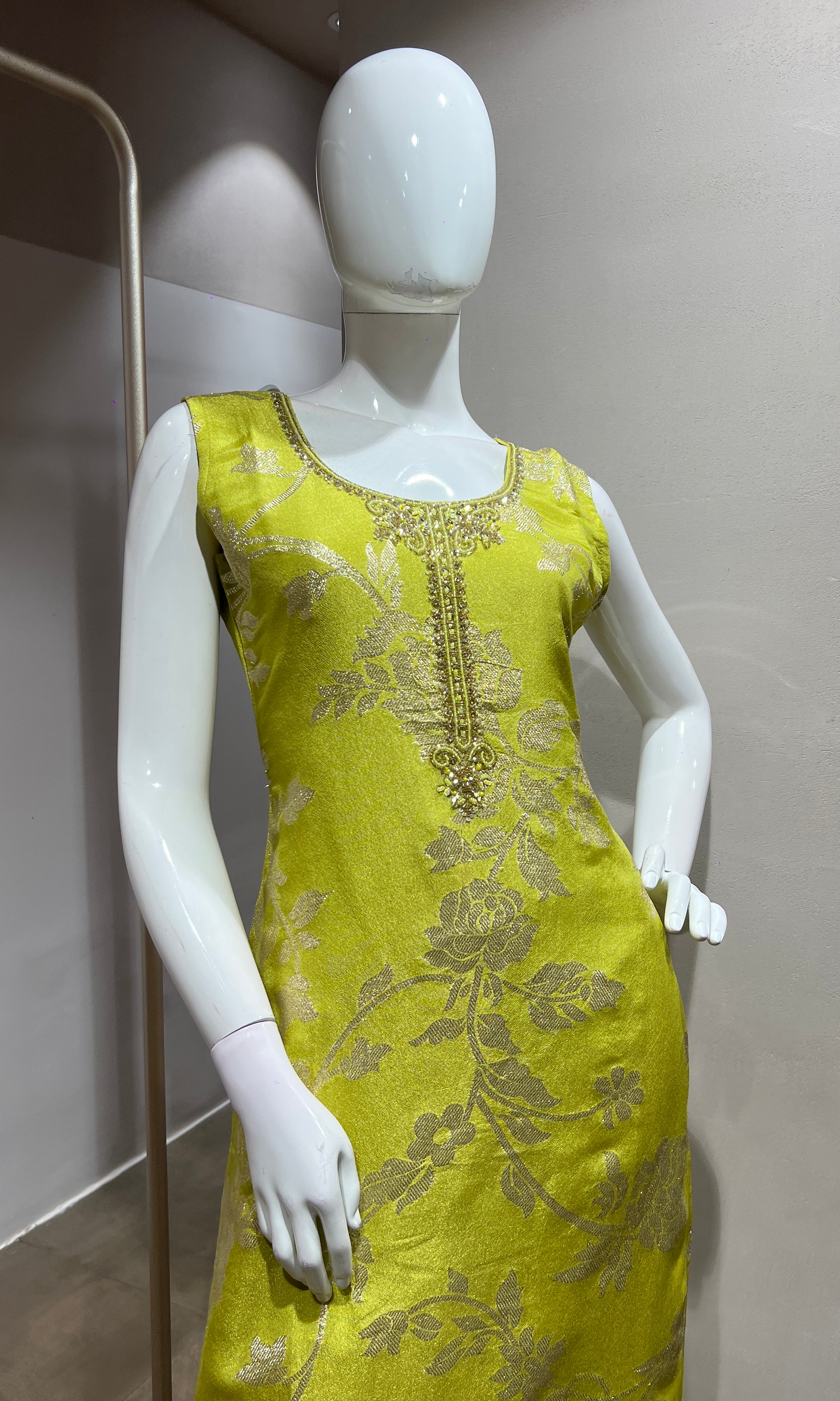 Green Embroidered Silk Kurta Suit with Dupatta