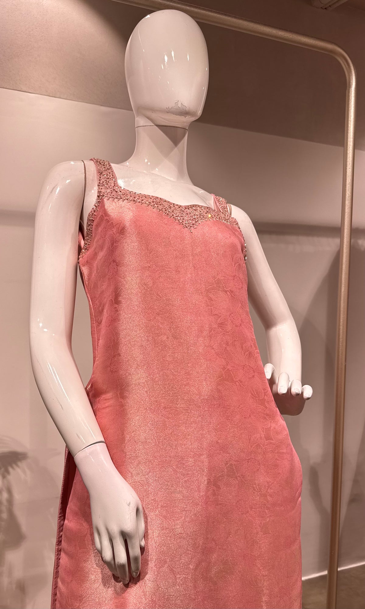 Pink golden kurta set