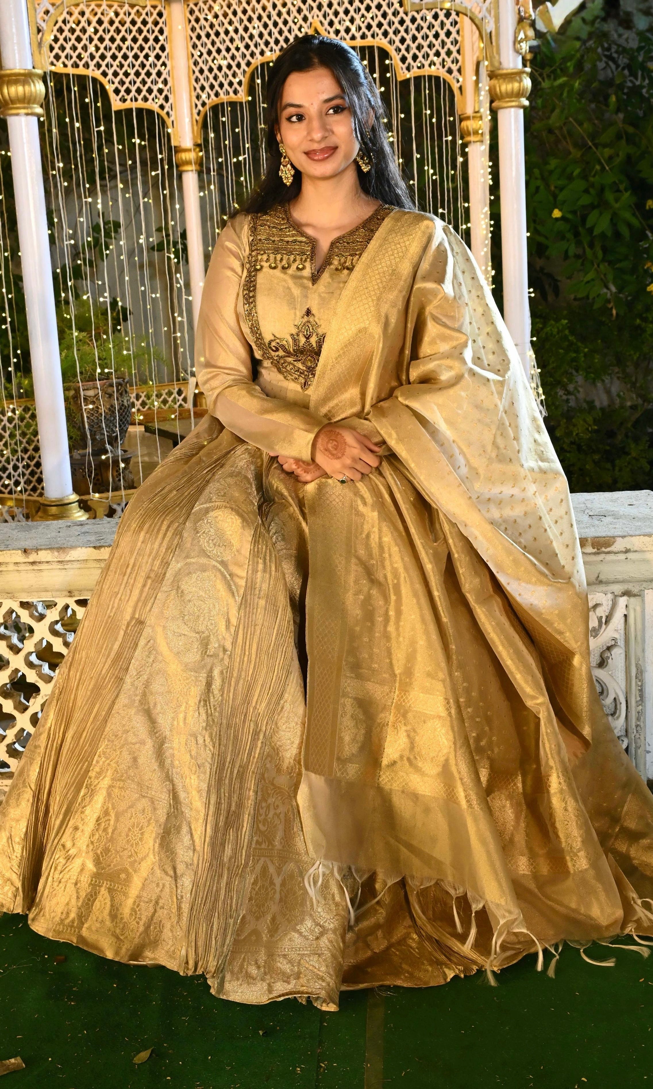 IVORY GOLDEN ANARKALI