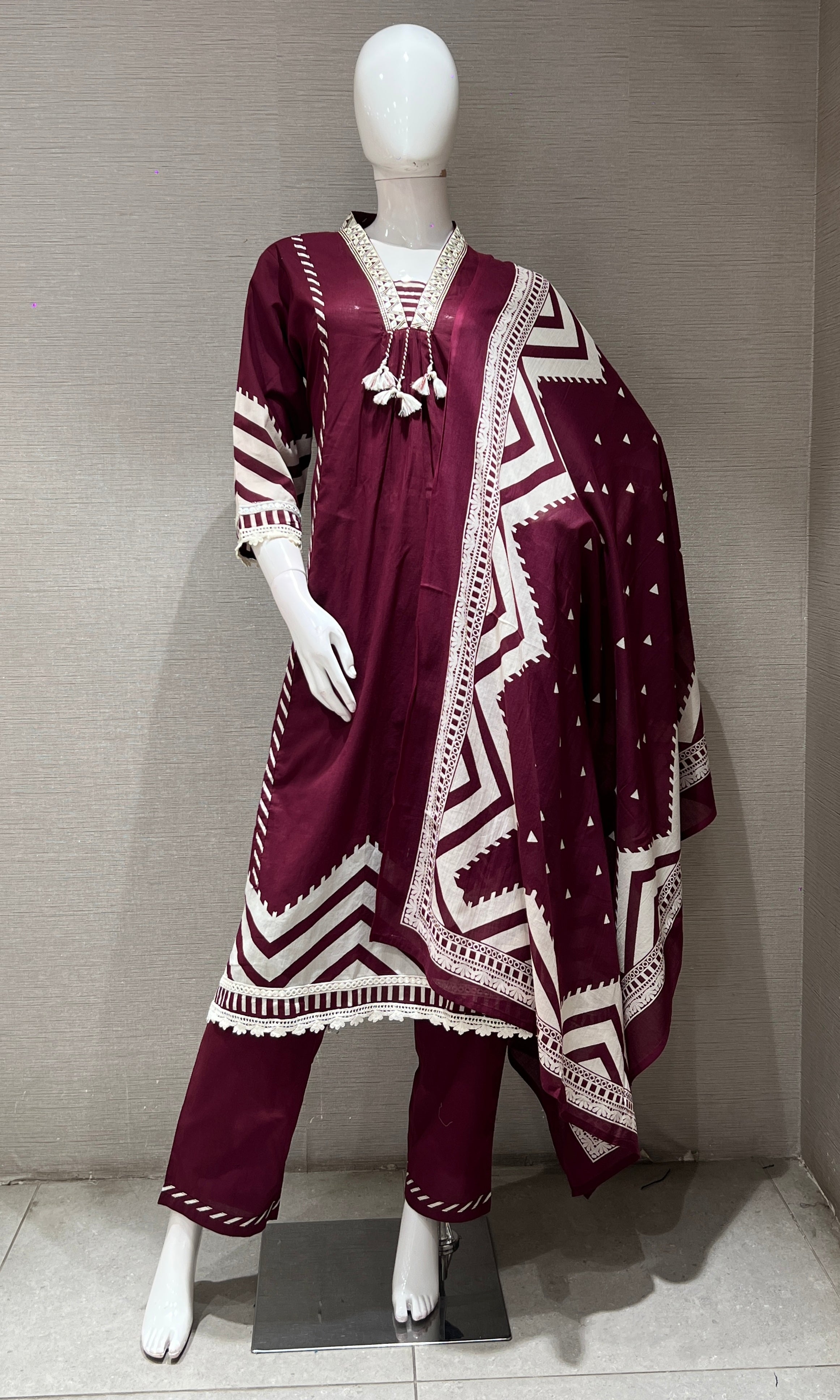 Wine kurta set