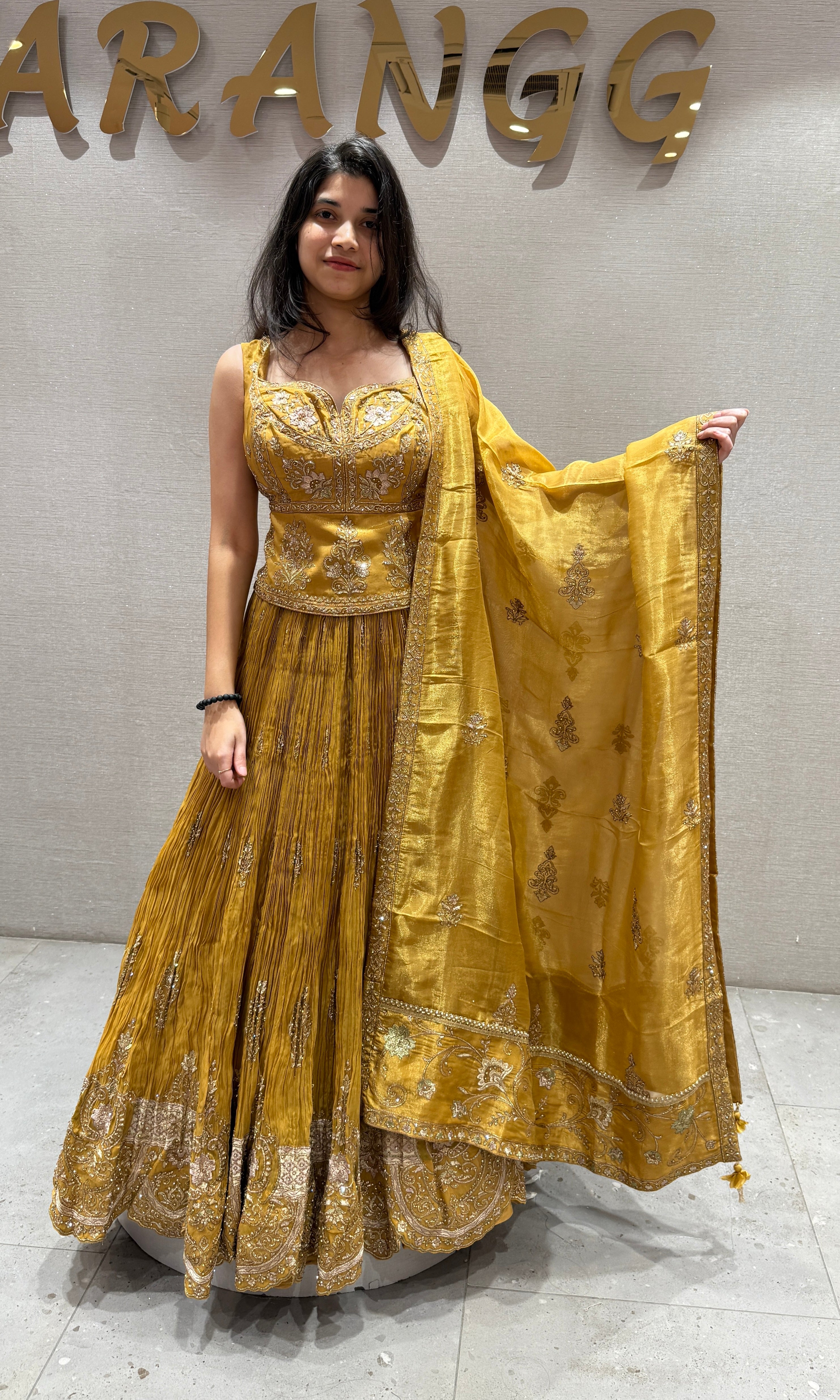 Mustard yellow Lehenga