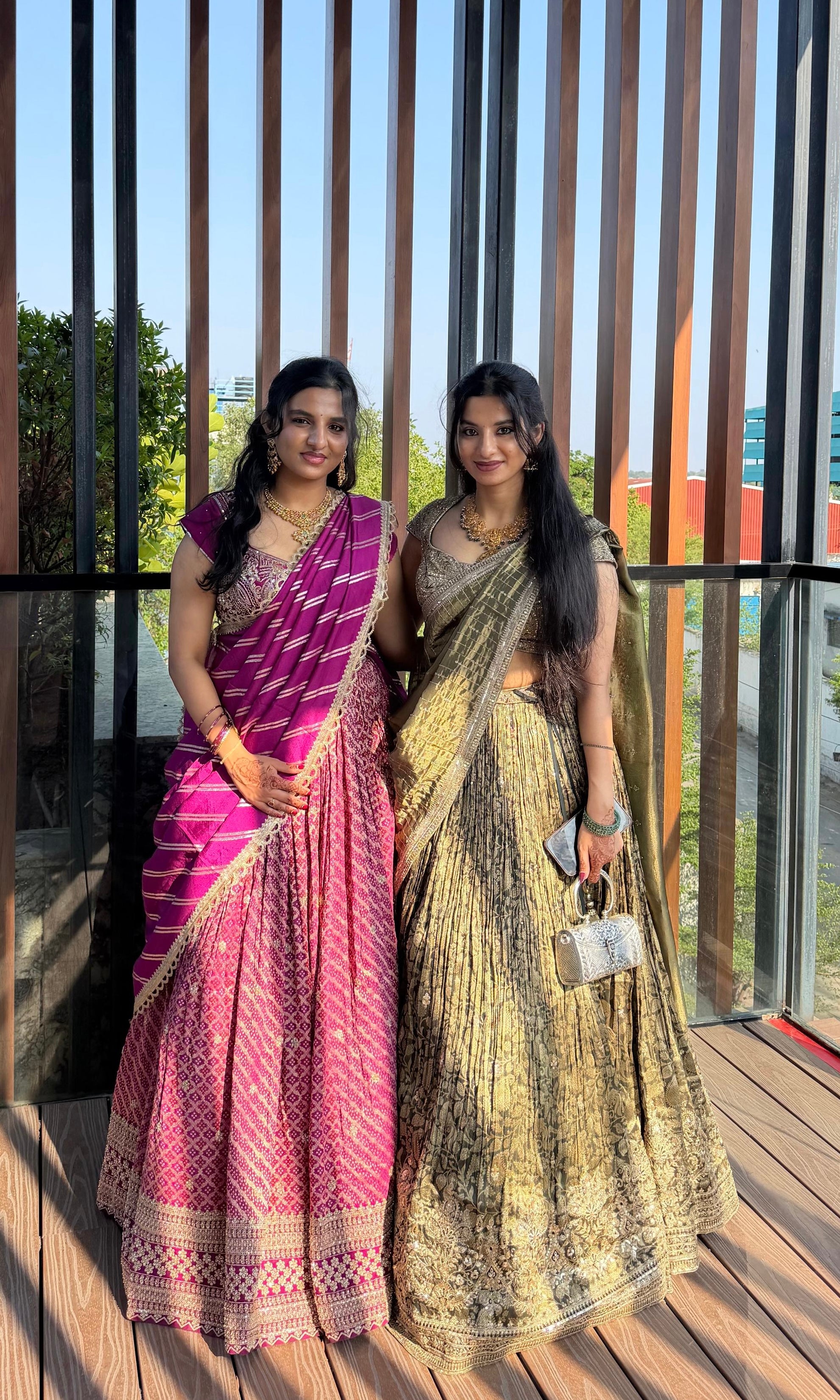 PURPLE BANDINI GOLD EMBROIDERY LEHENGA