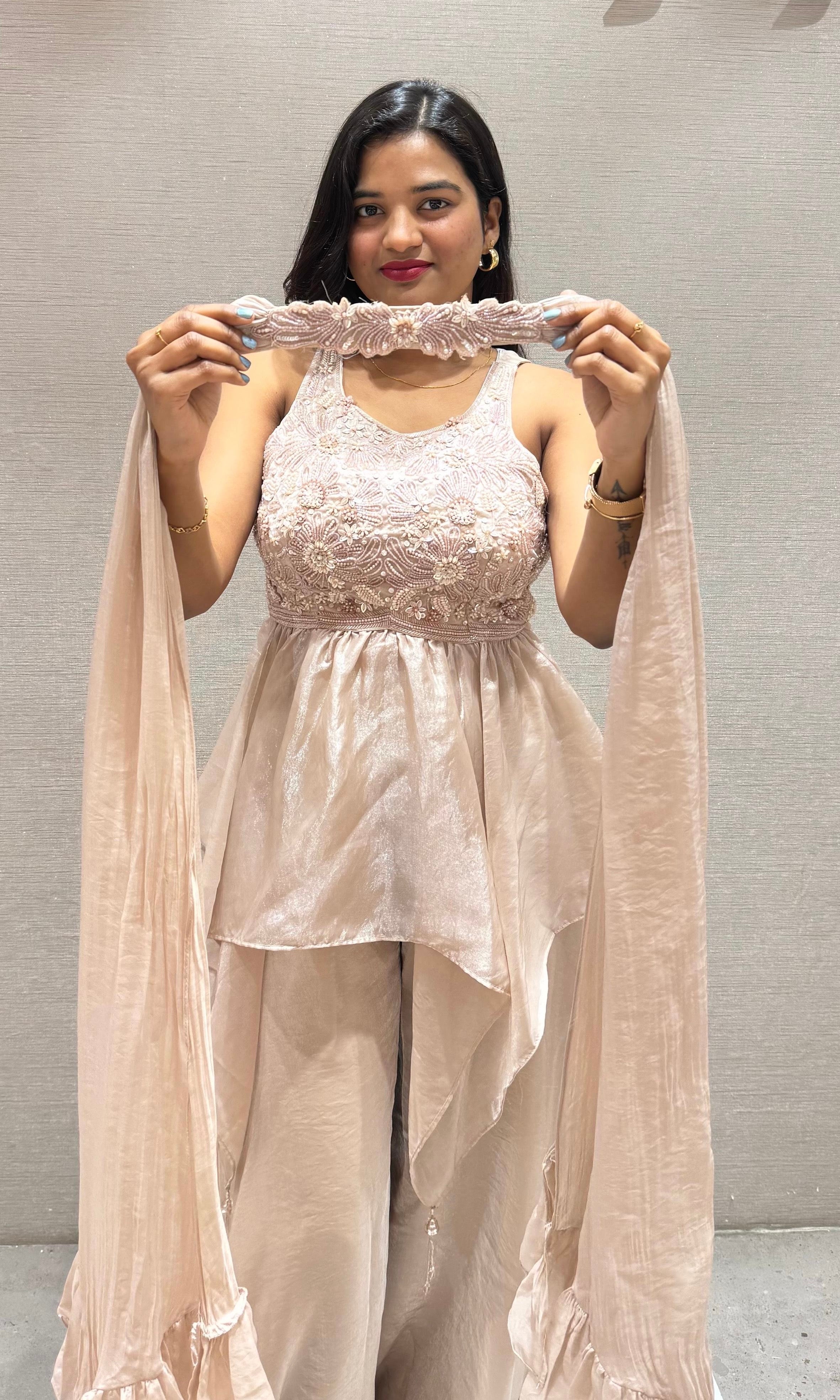 Moee EMBROIDERED PEPLUM PALAZOO