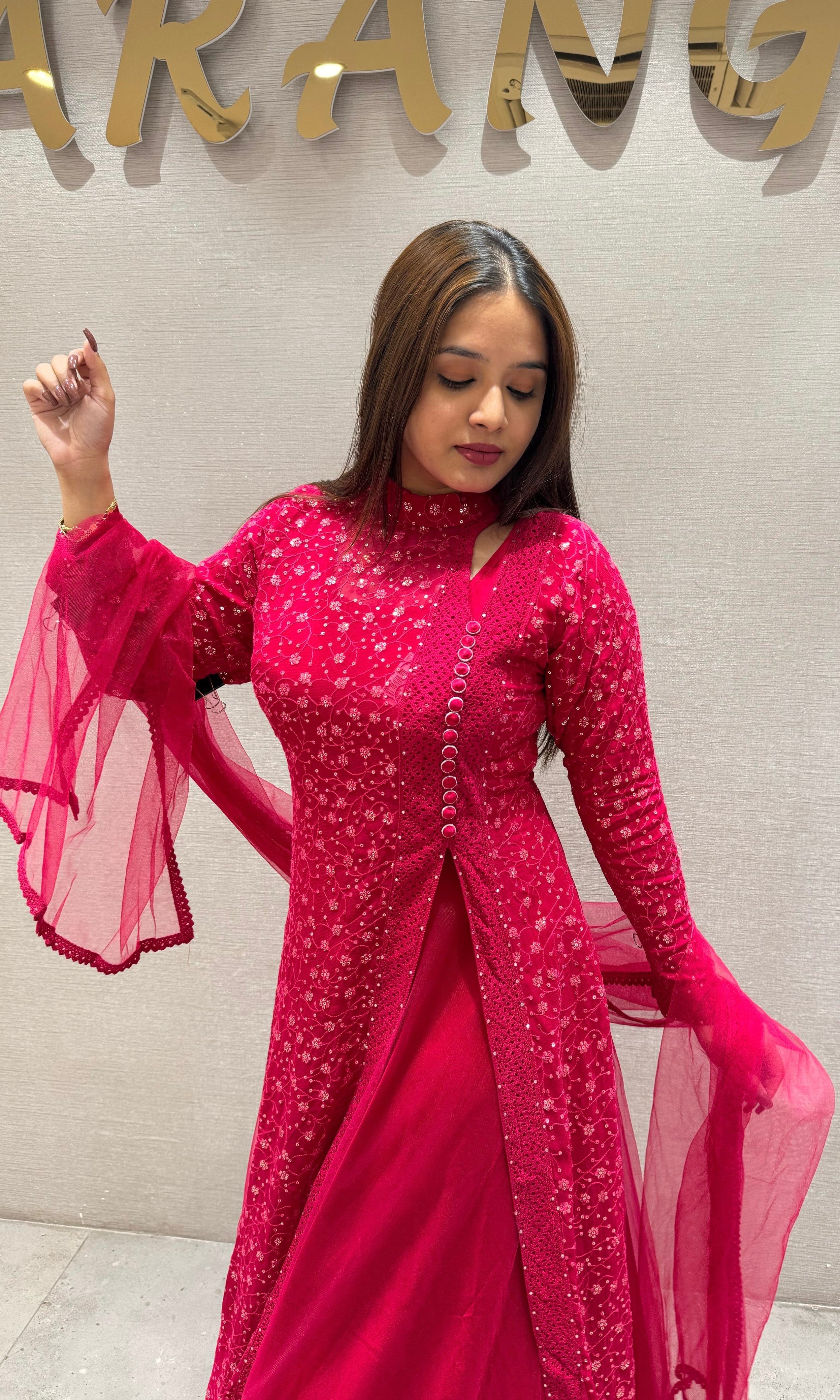 Raspberry pink long dress