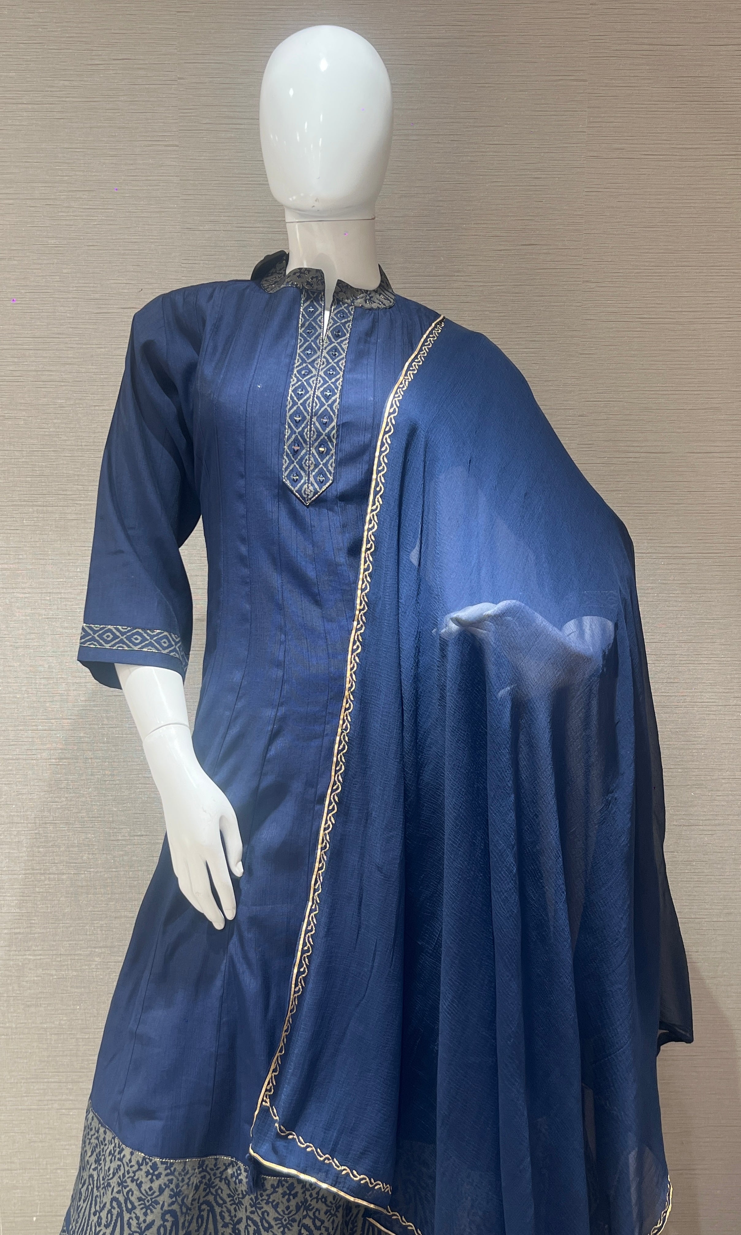 Navy blue ethnic kurta set