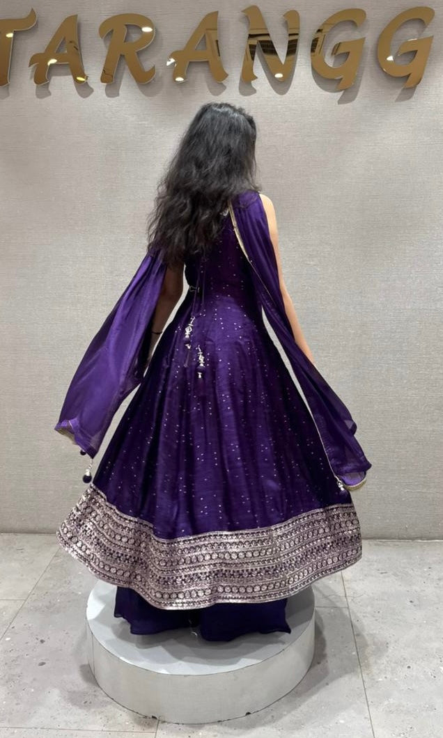 Royal Amethyst Front Slit Anarkali KURTA Set