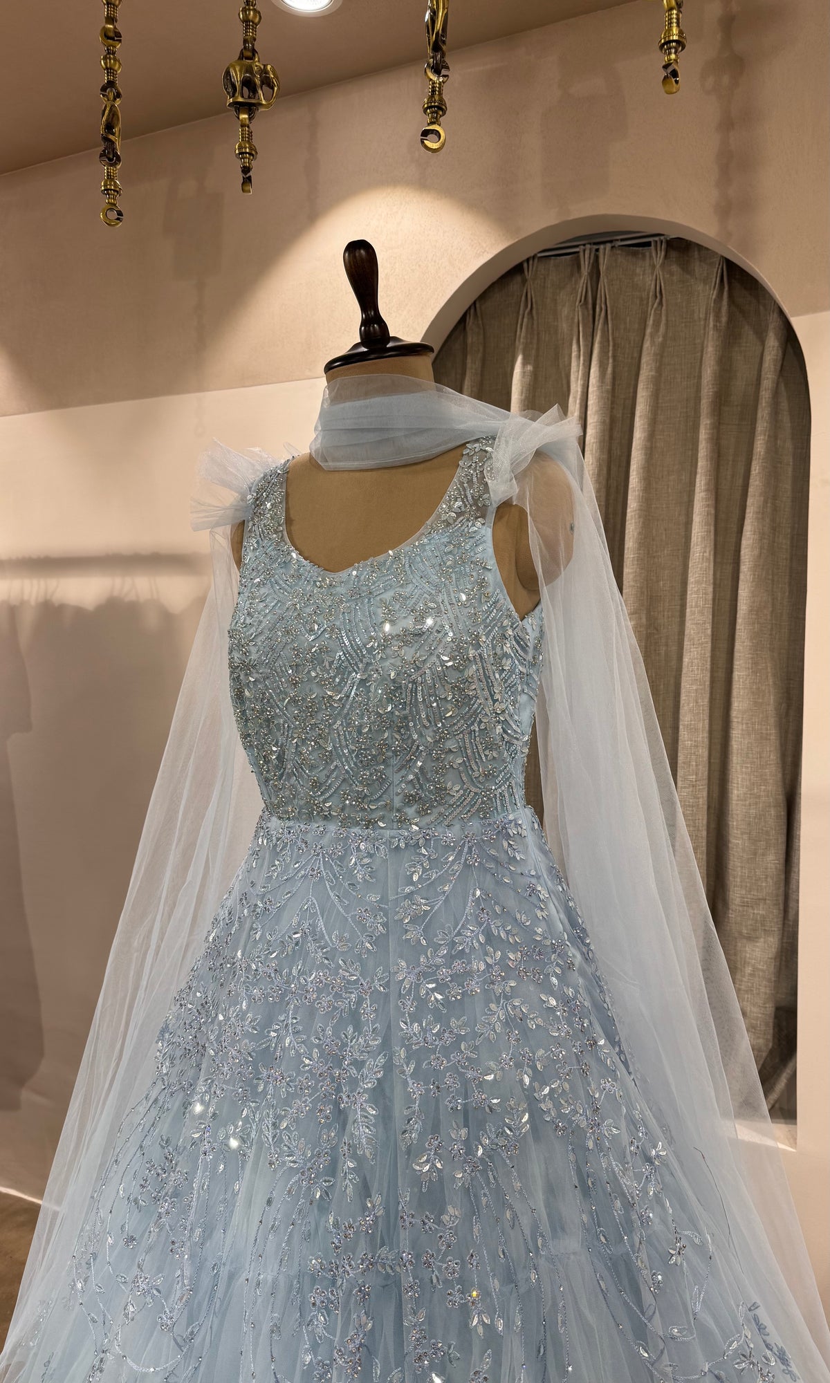 Ice Blue Embellished Gown