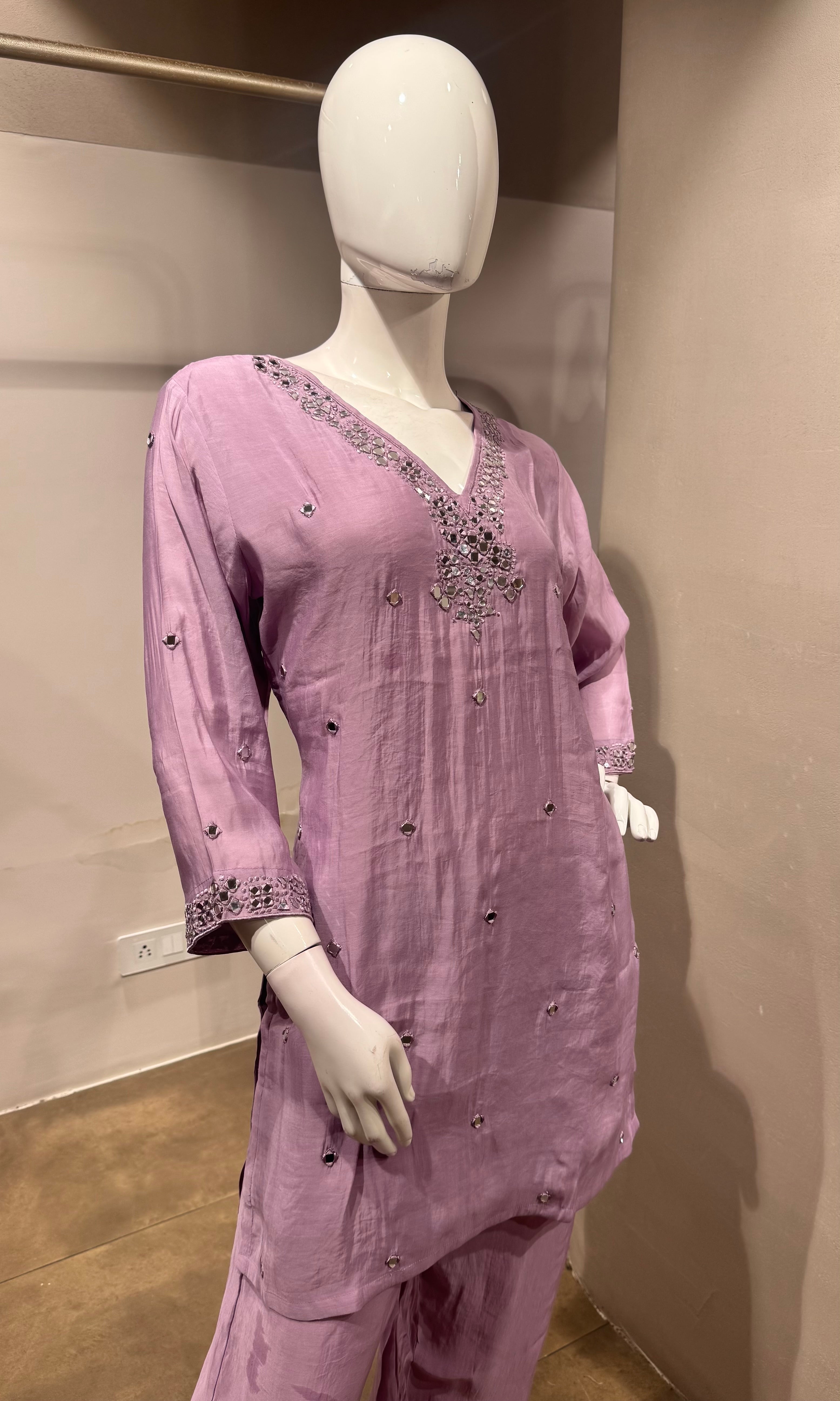 Light Purple Ethnic Tunic Cord Set