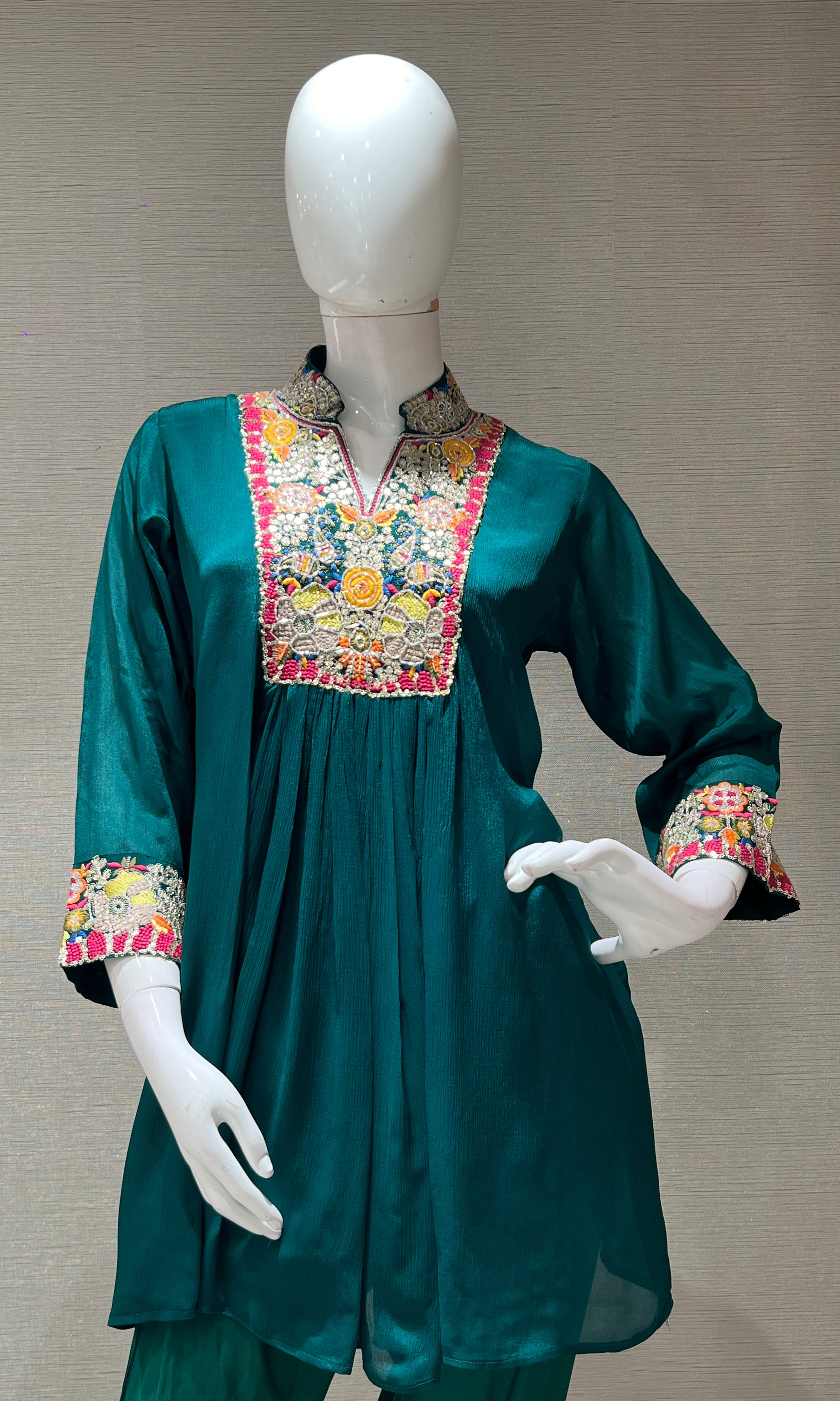 GREEN FLORAL CORD SET