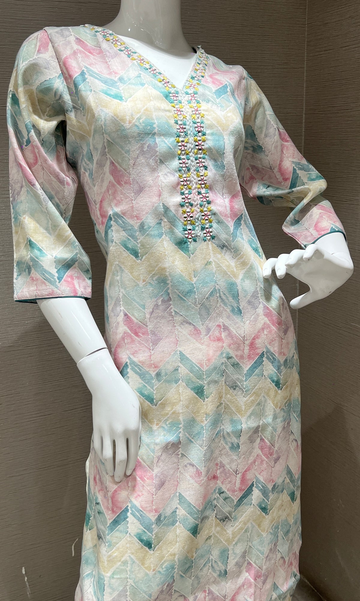 Fawn Printed Kurti top