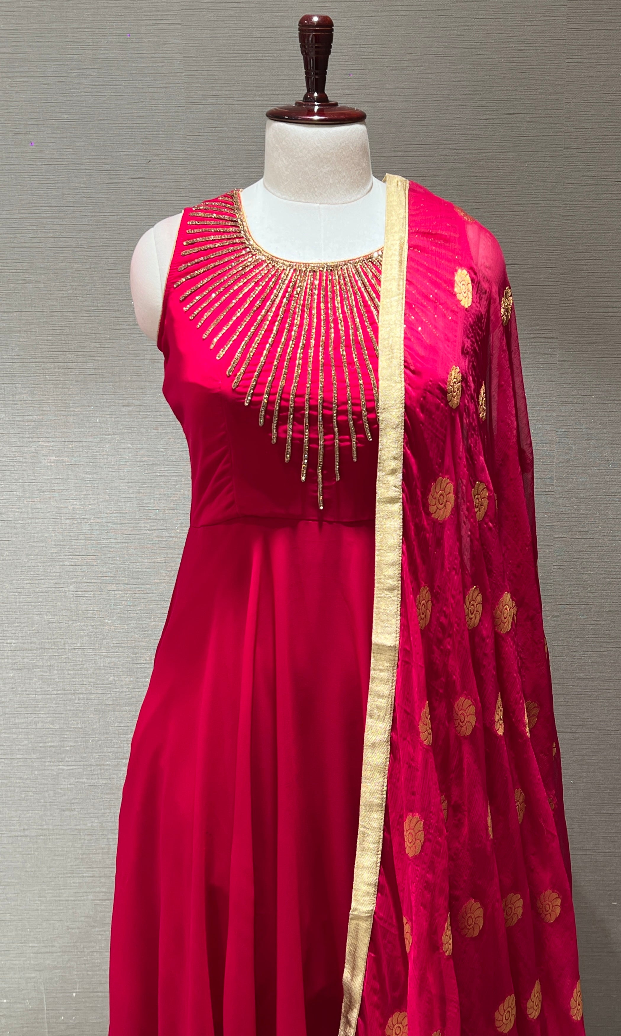 Pink Georgette long dress