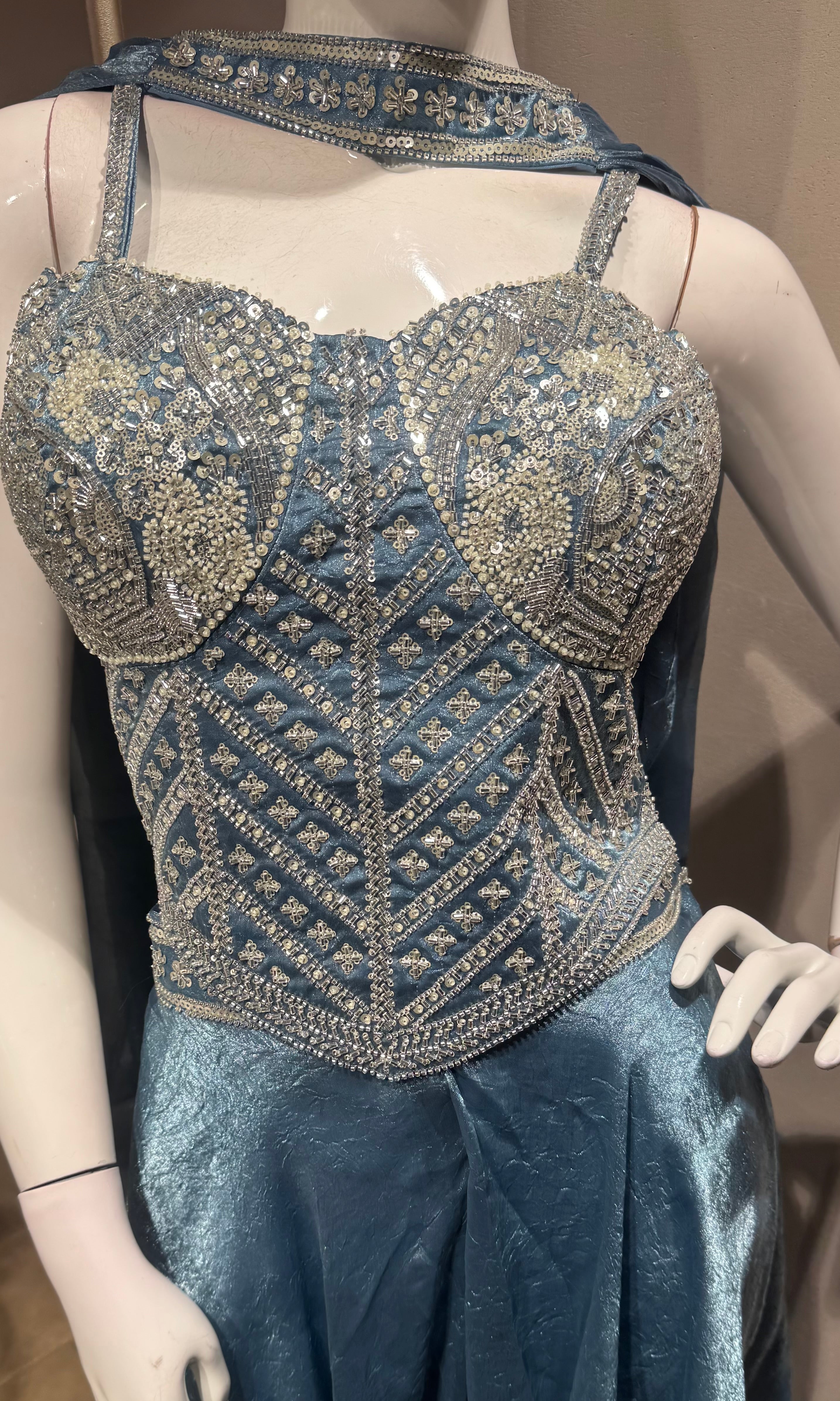 SEA Blue Shimmering Palazzo Set