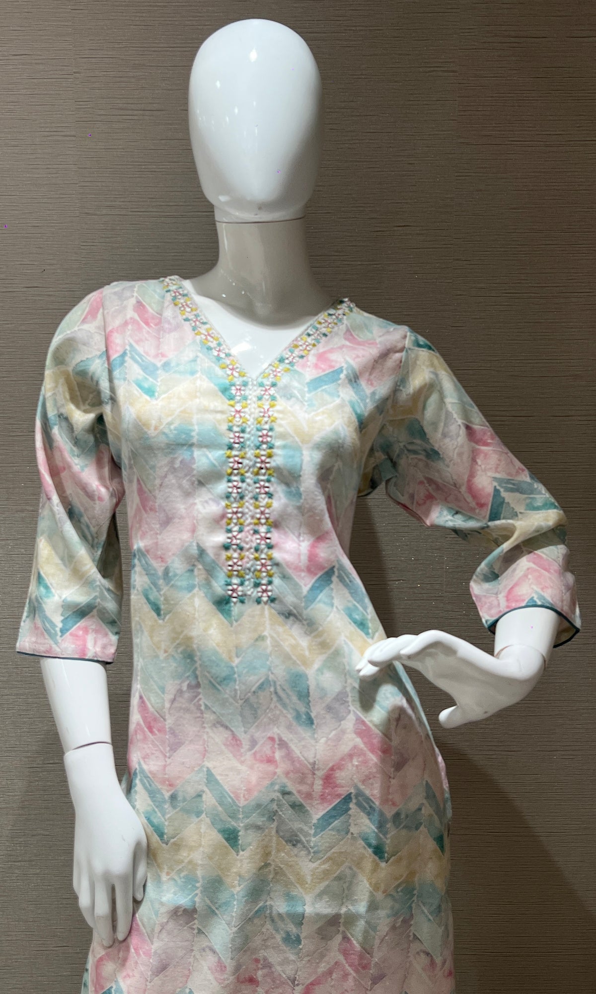 Fawn Printed Kurti top