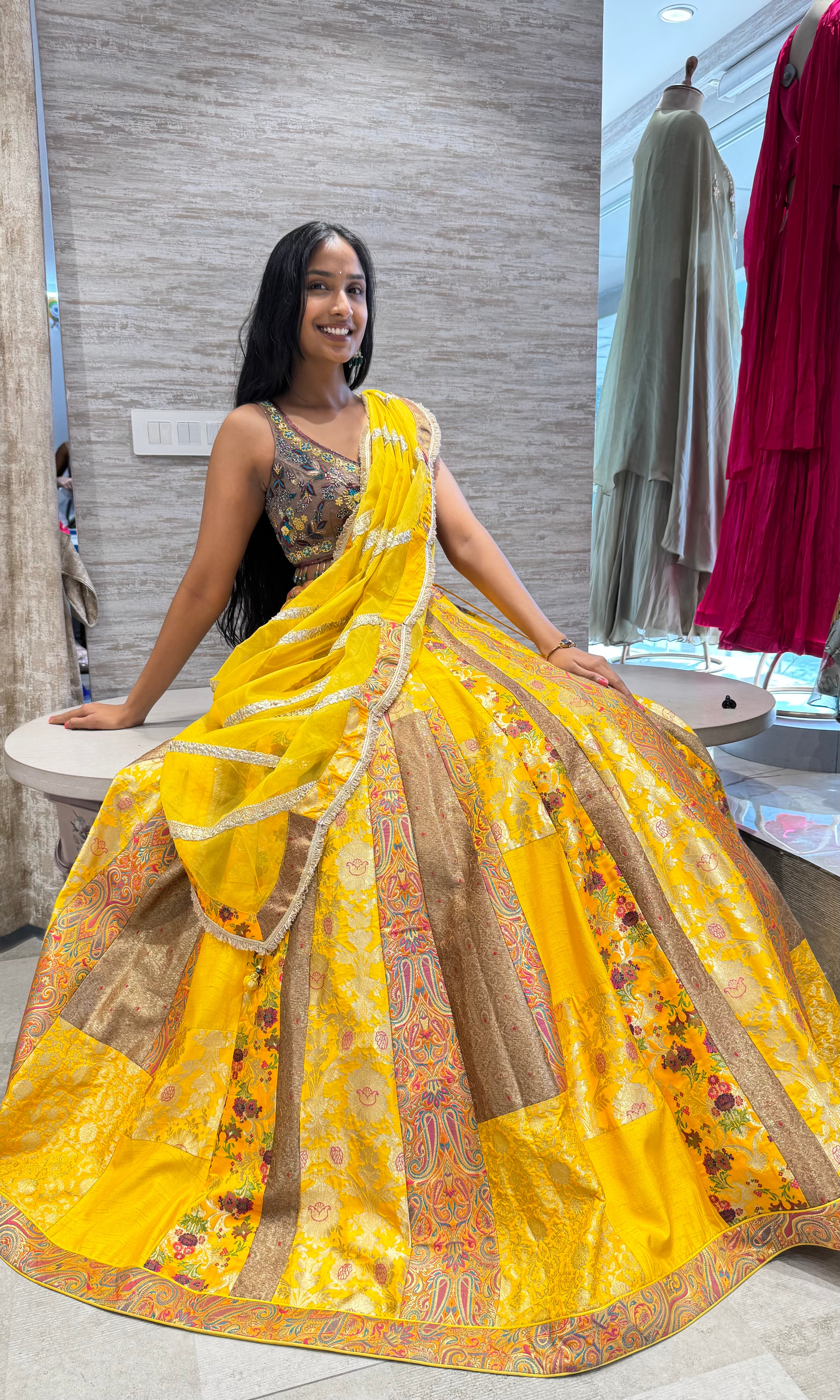 YELOW LEHENGA WITH ELEGANT CORSET BLOUSE