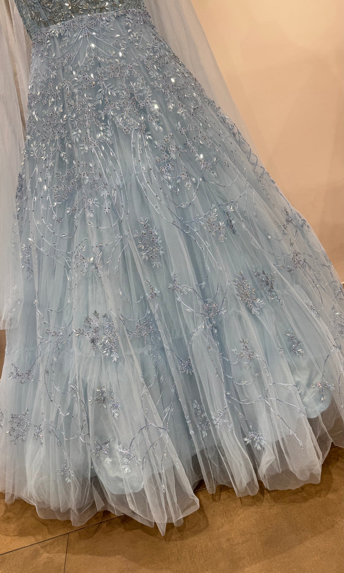 Ice Blue Embellished Gown