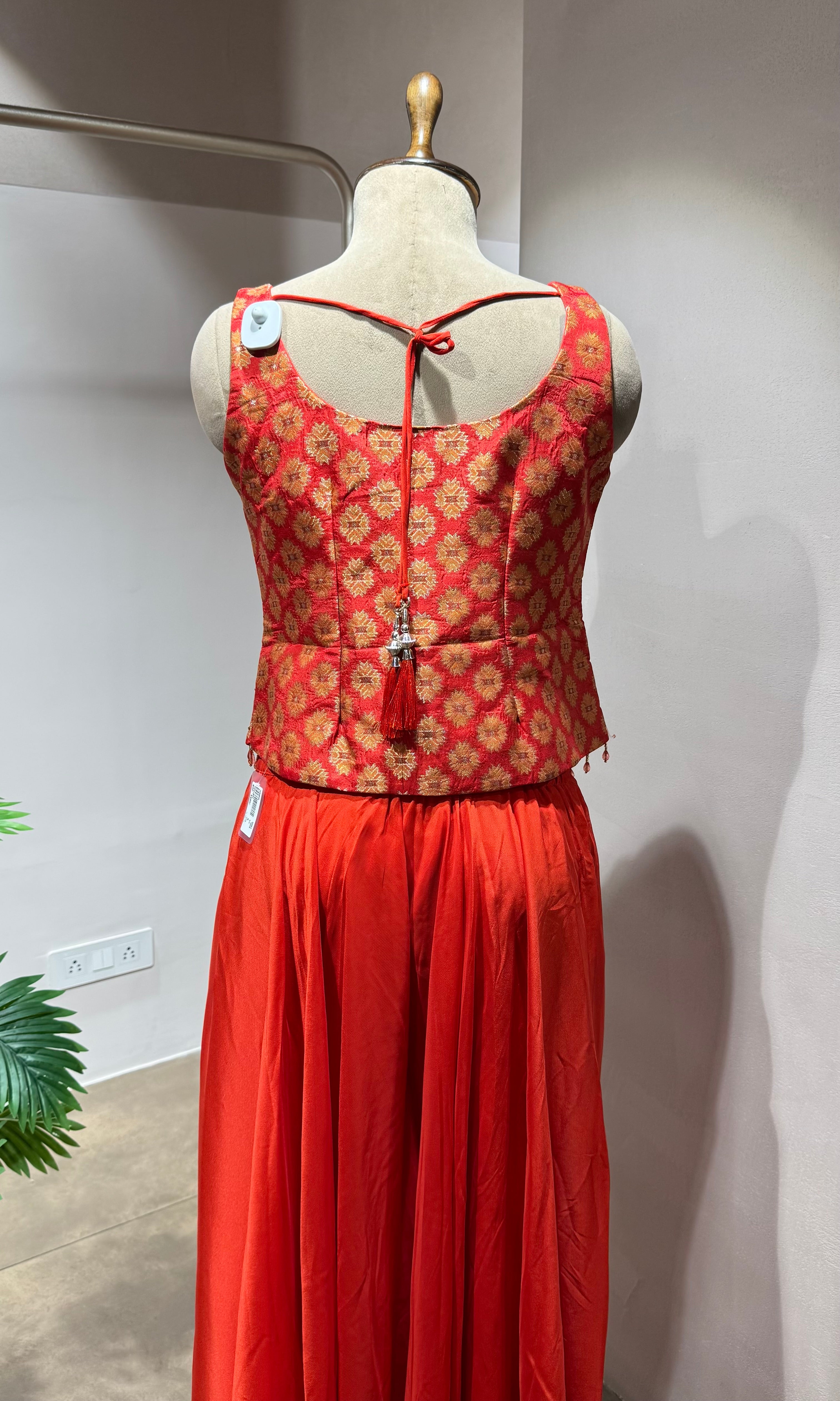 RUST orange ethnic crop top and palazzo