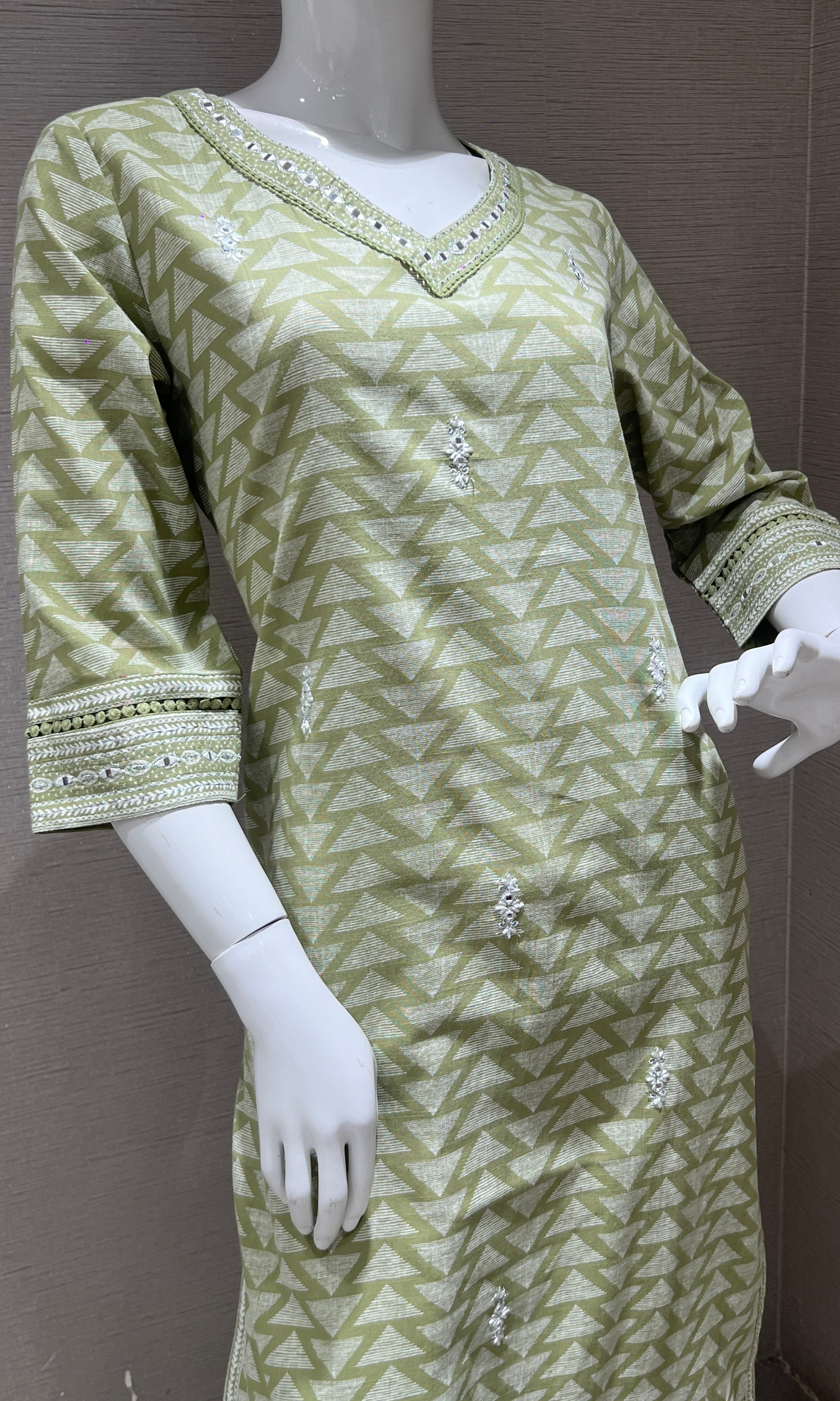 Pastel Green Printed Kurti top